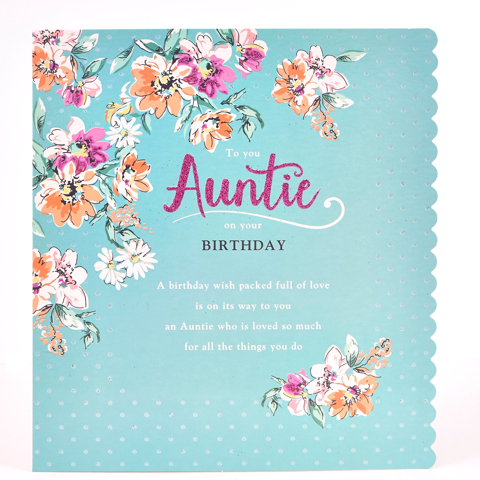 Platinum Collection Birthday Card - Auntie, Flowers