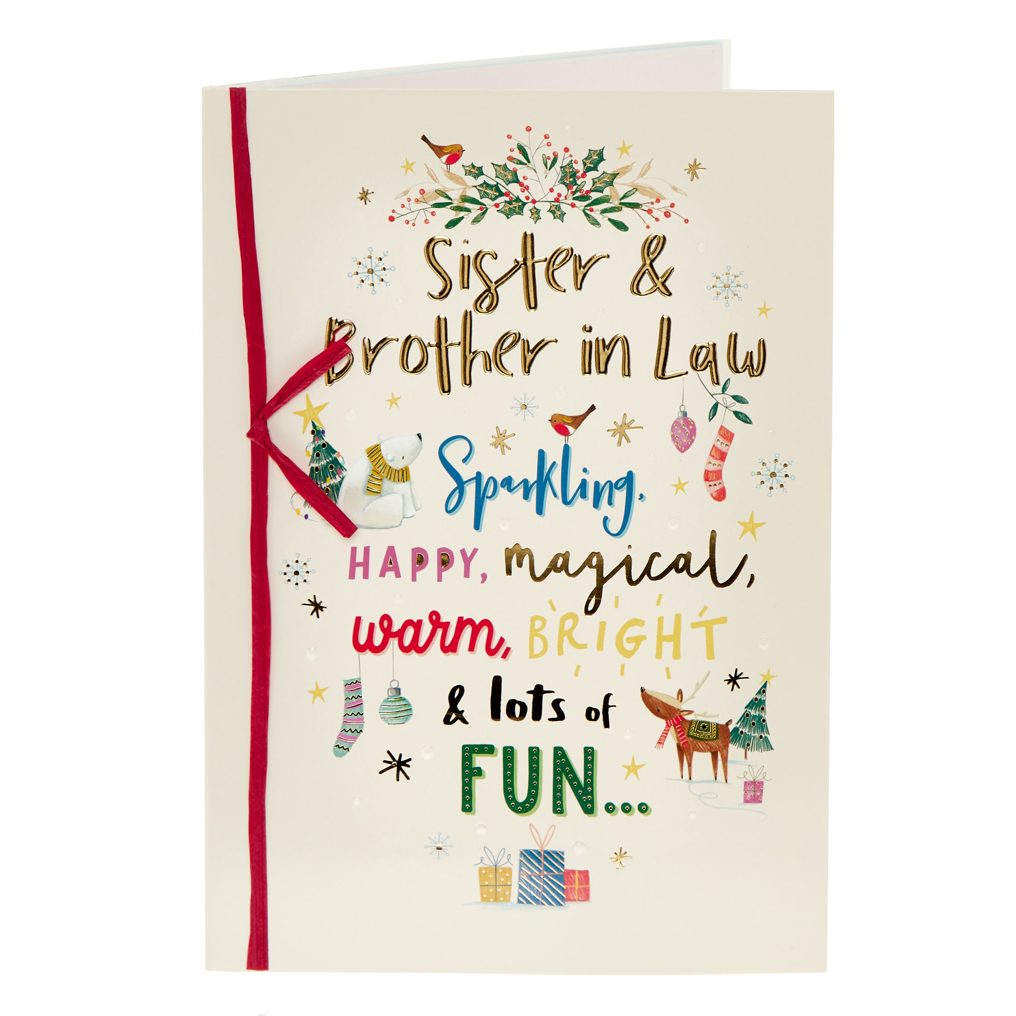 Sister & Brother In Law Fun Bright & Fun Christmas Card