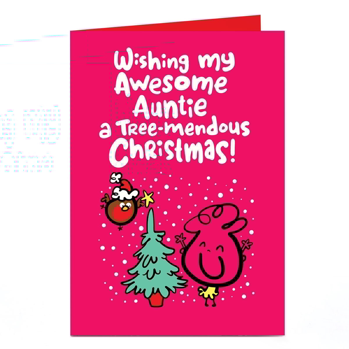 Personalised Fruitloops Christmas Card - Auntie Tree-mendous