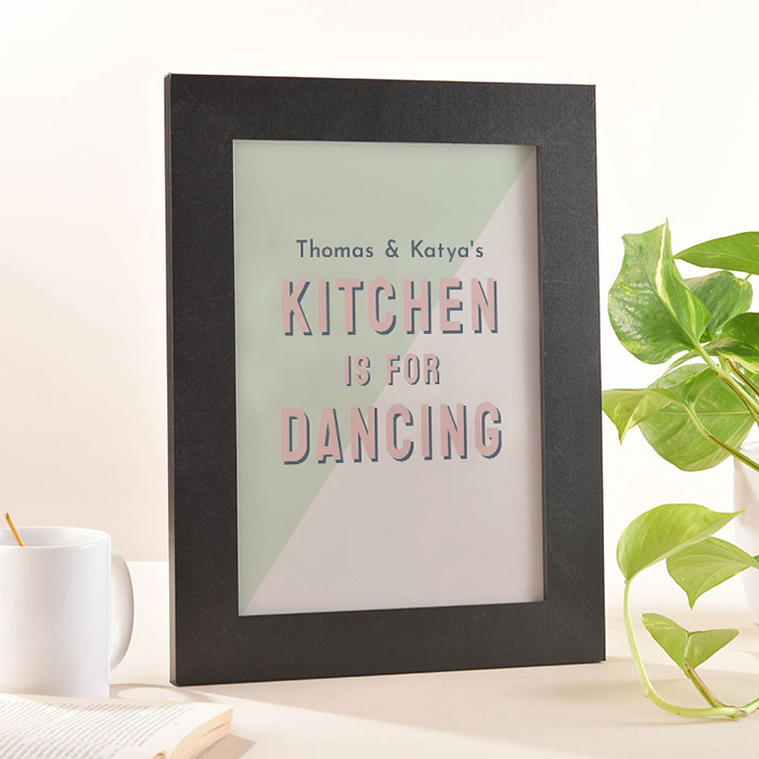 Personalised Kitchen Is For Dancing Framed Wall Art - Names