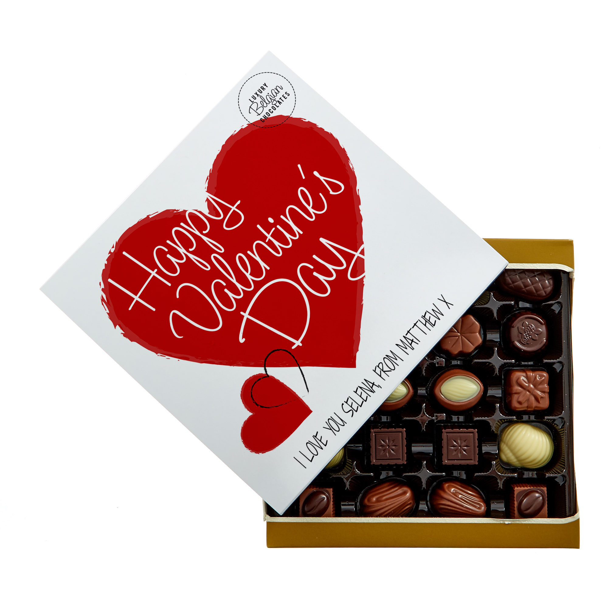 Personalised Belgian Chocolates - Happy Valentine's Day