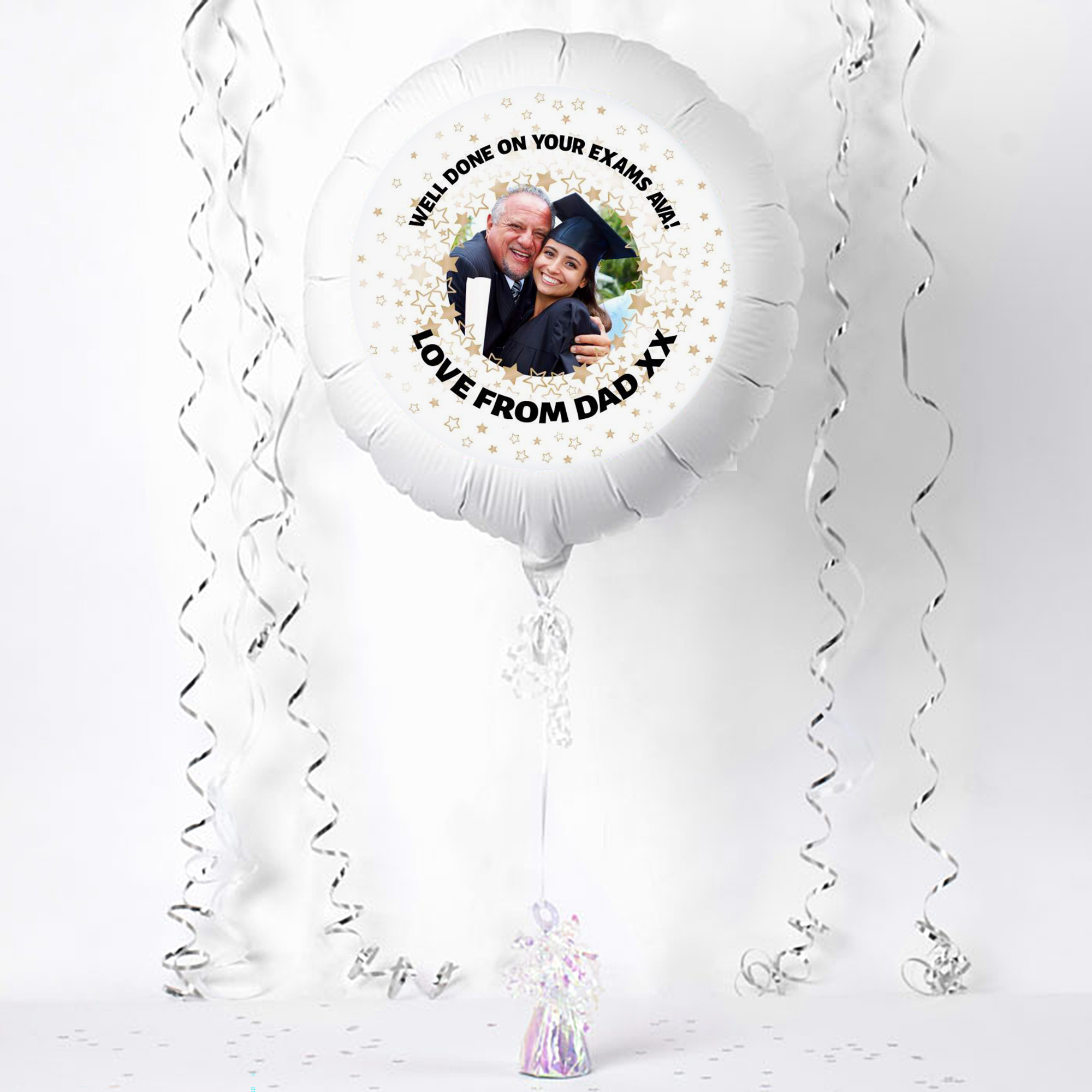 Personalised Gold Star Exam Success Photo Balloon