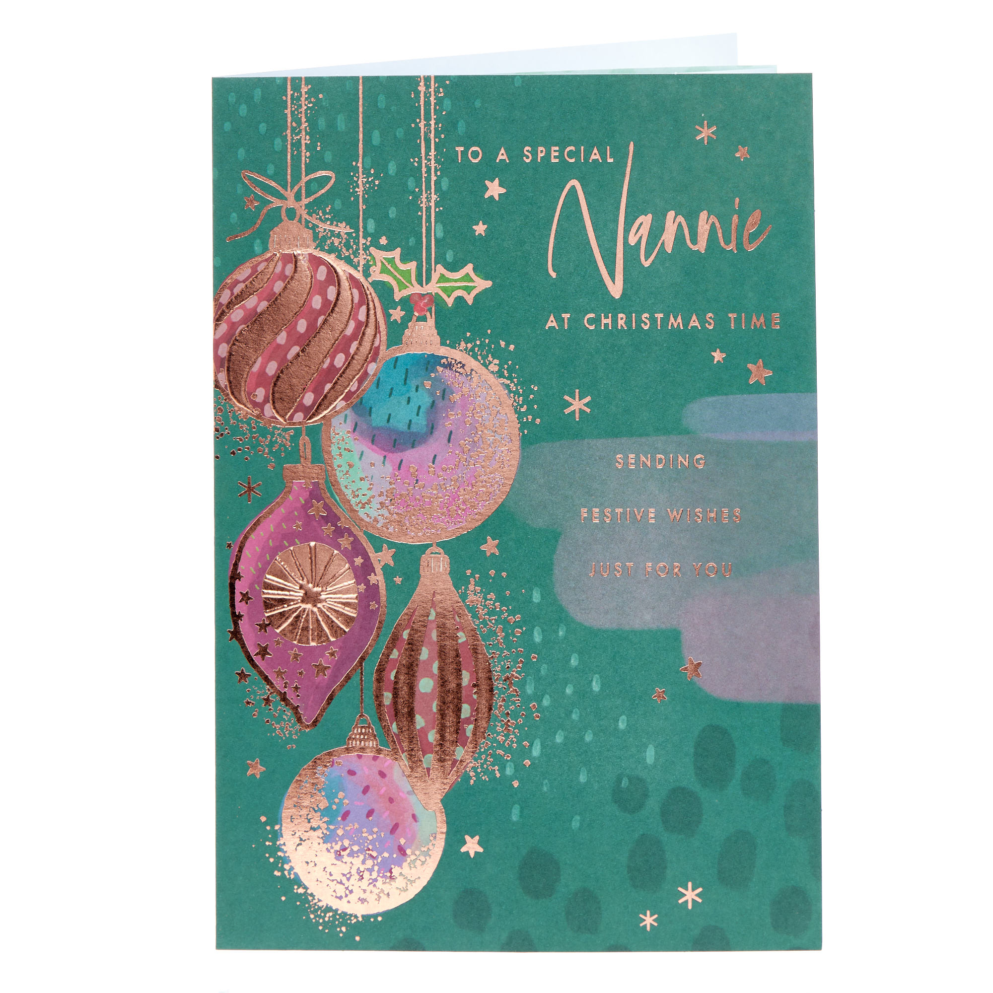 Nannie Baubles Festive Wishes Christmas Card