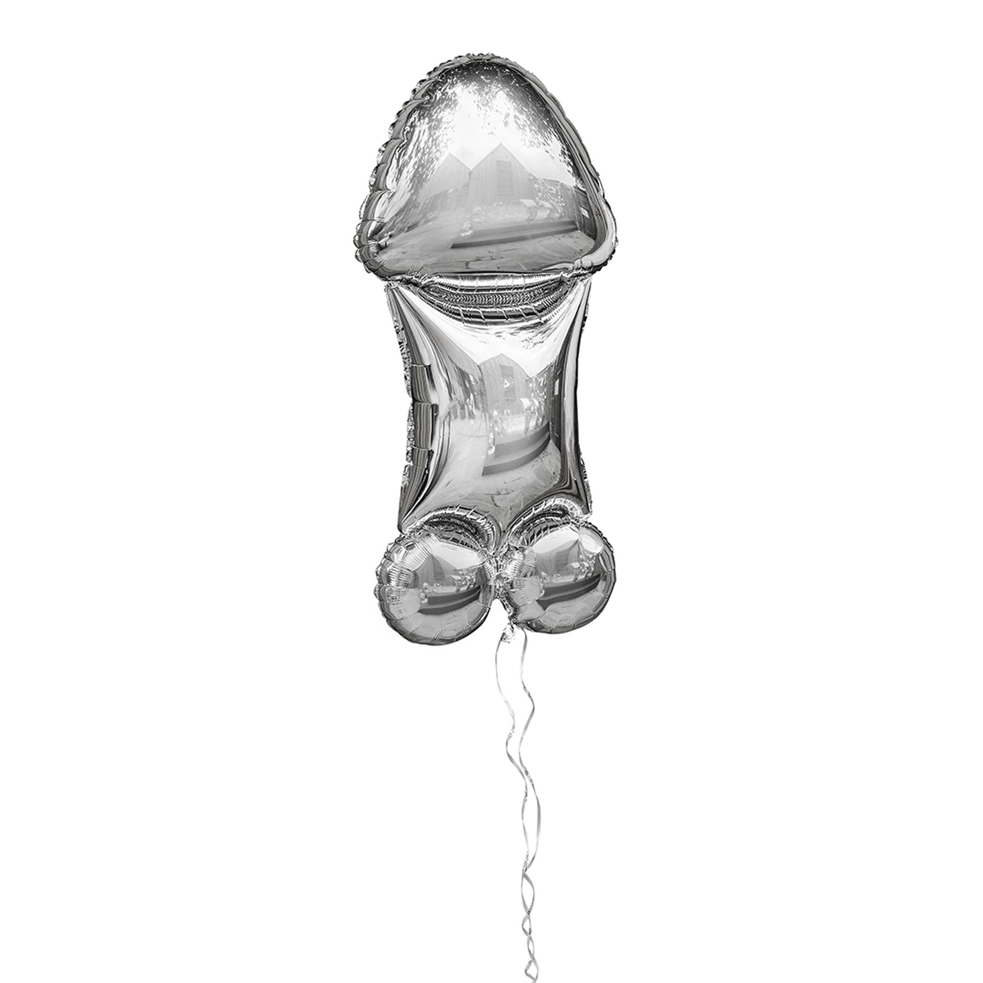 Silver Jumbo D*ck 40-Inch Foil Helium Balloon