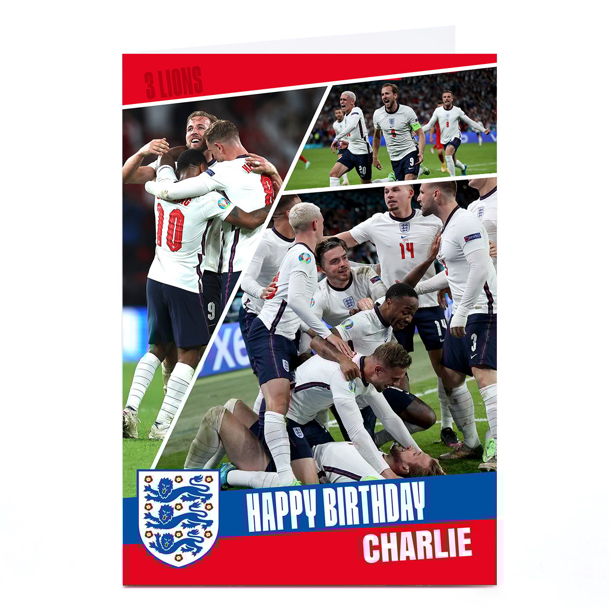 Personalised England Birthday Card - Squad Photos 