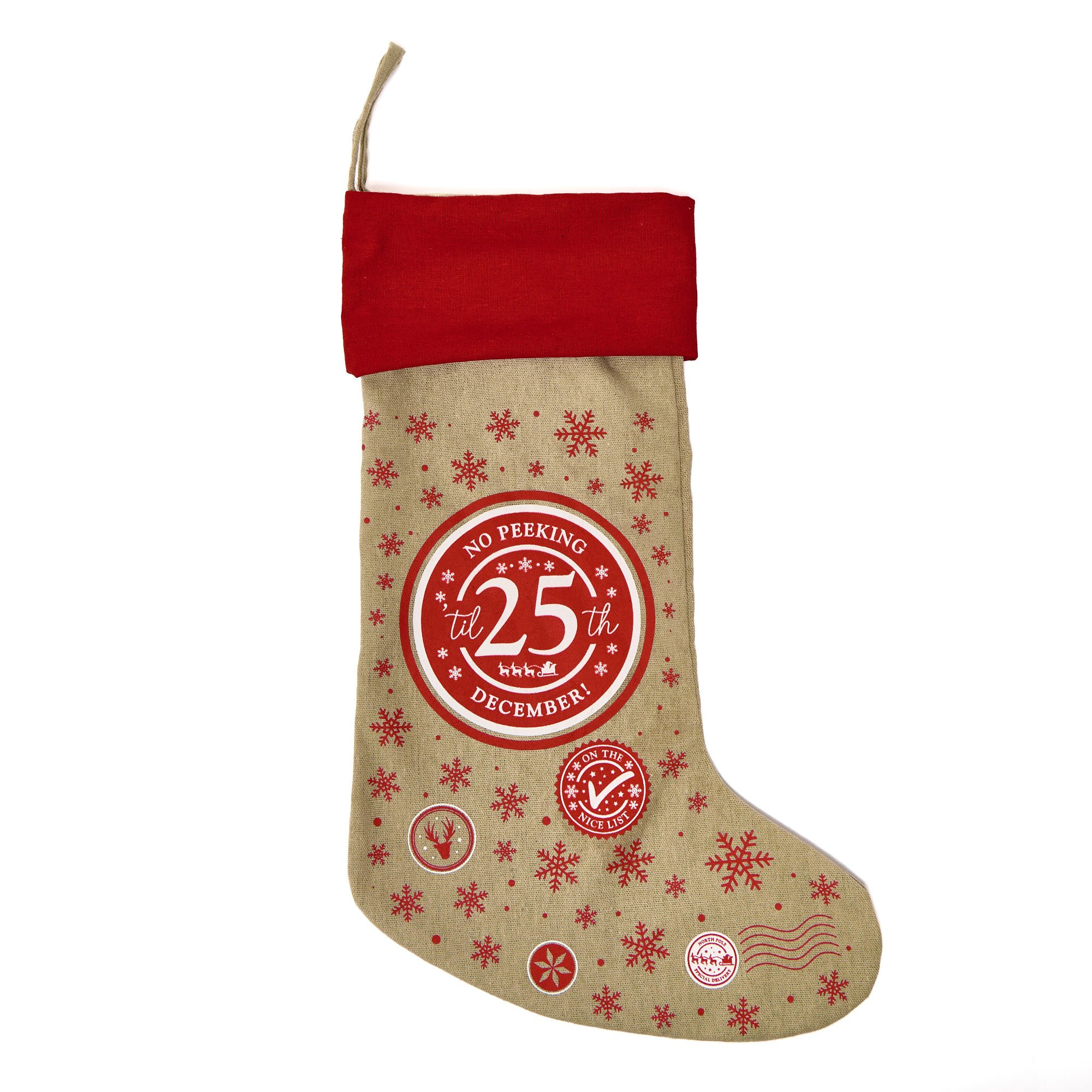 No Peeking Til 25th December Christmas Stocking