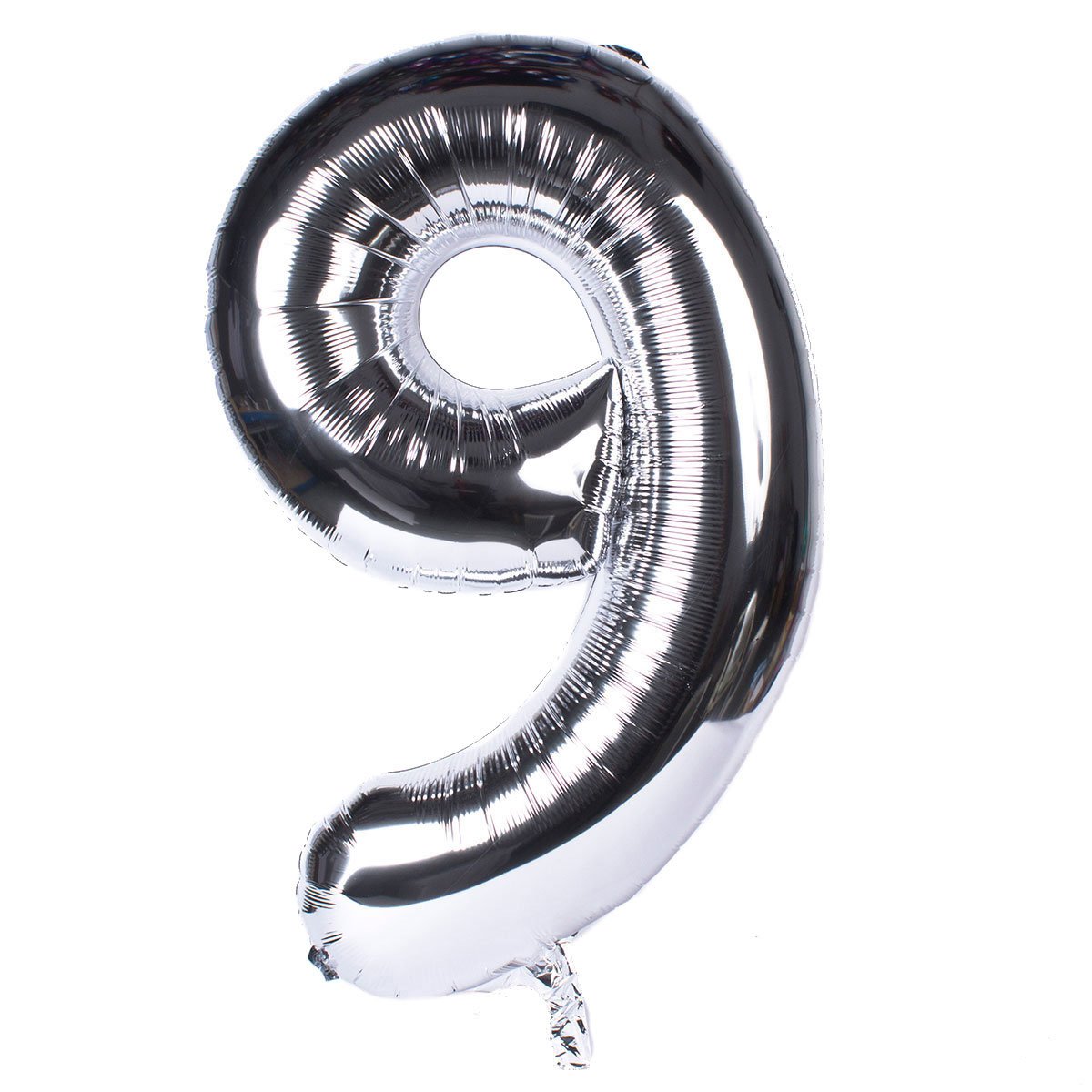 Silver Number 9 Foil Giant Helium Balloon - Uninflated