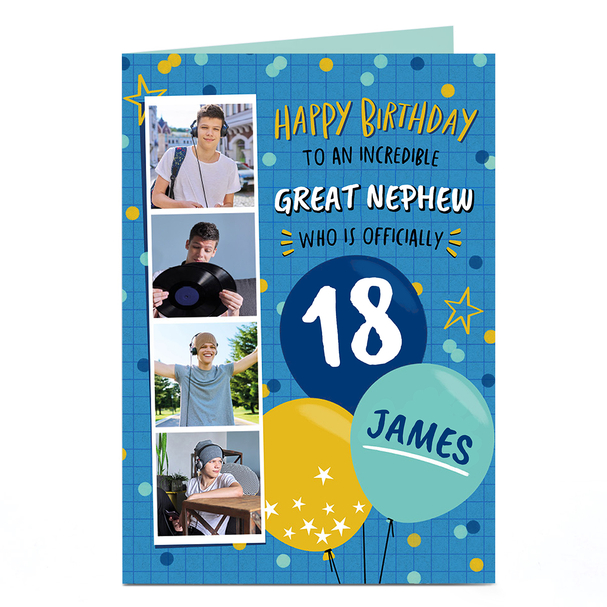 Photo Birthday Card - Great Nephew Who Is Officially, Editable Age