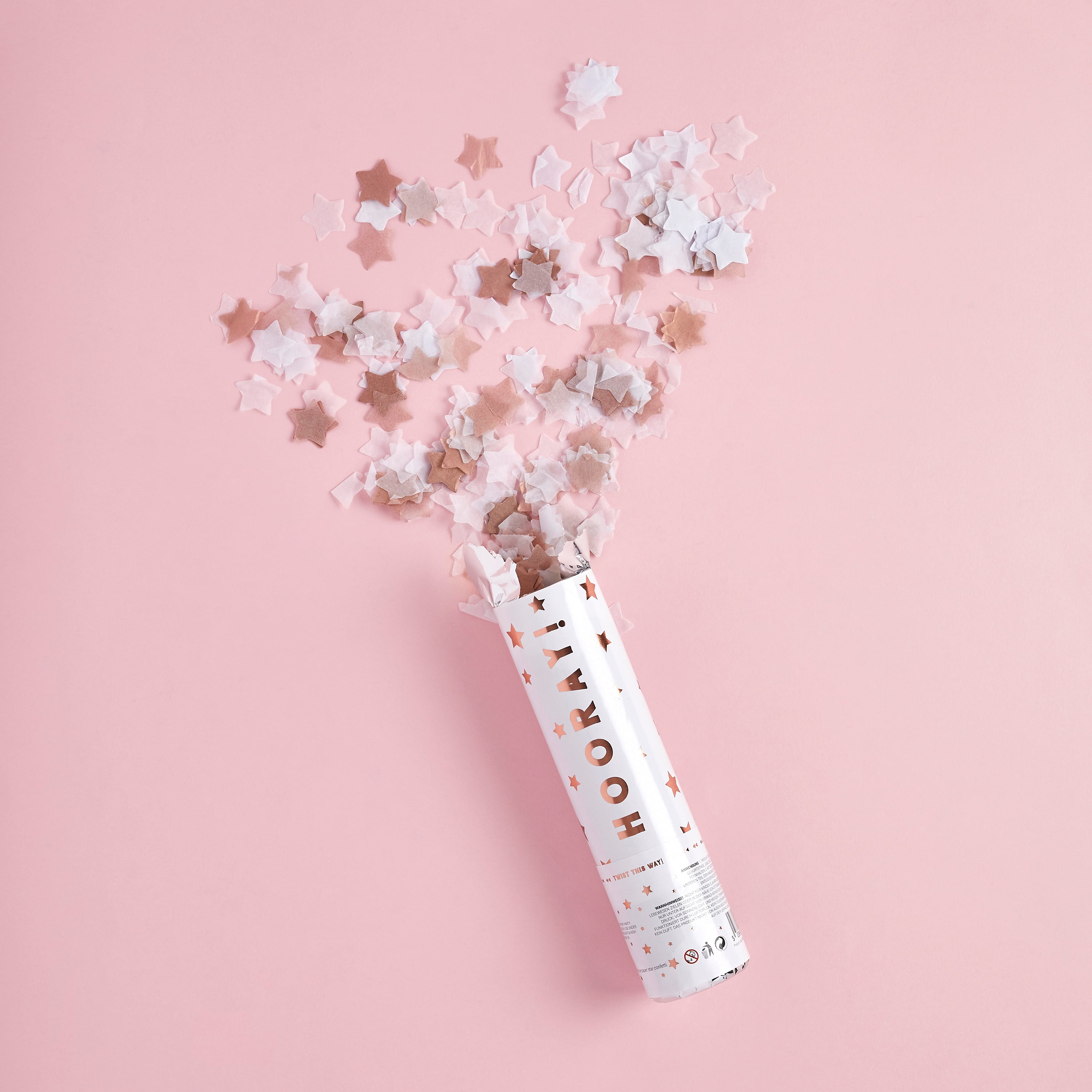 Metallic Rose Gold Hooray Confetti Cannon 