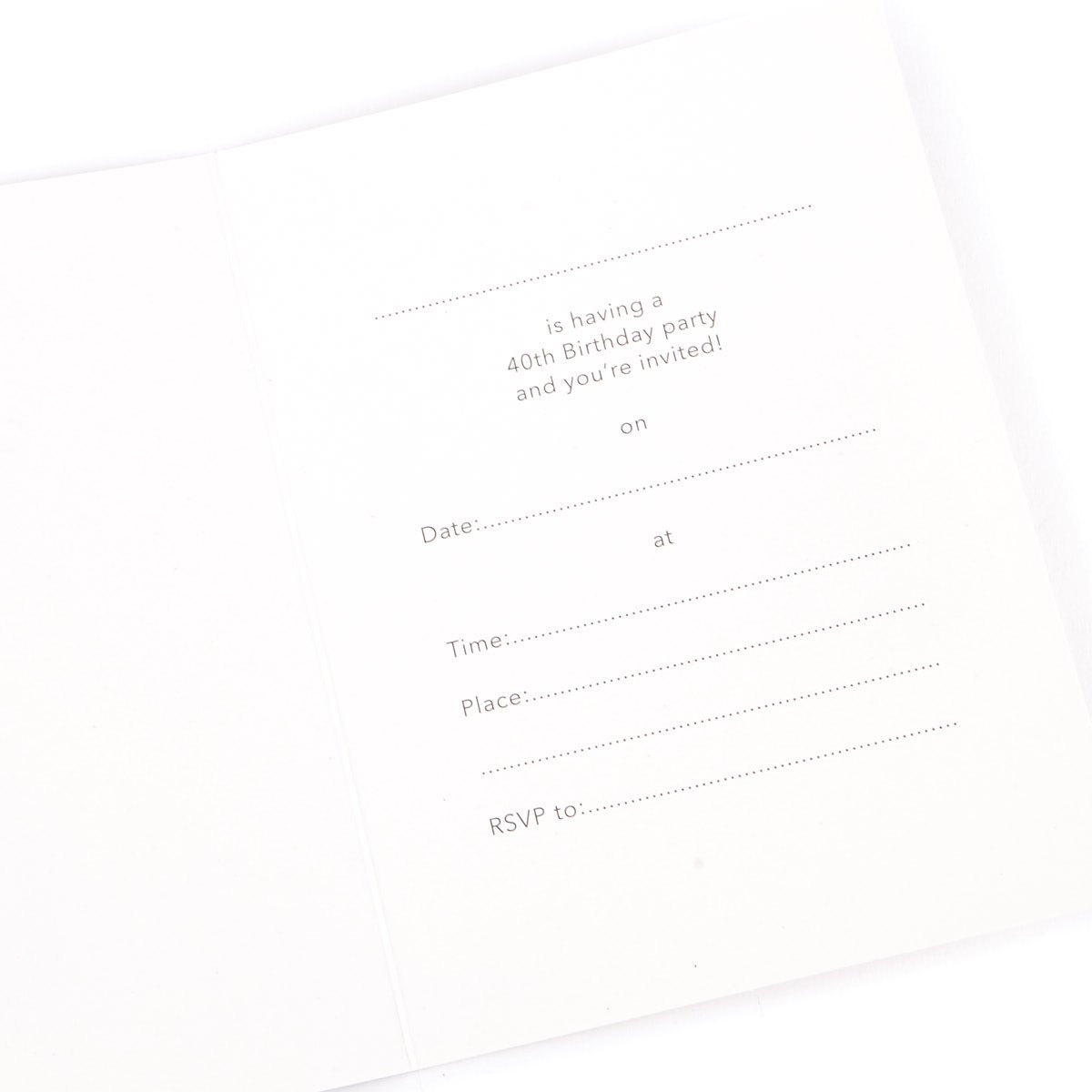 40th Birthday Party Invitation Cards, Pack Of 10