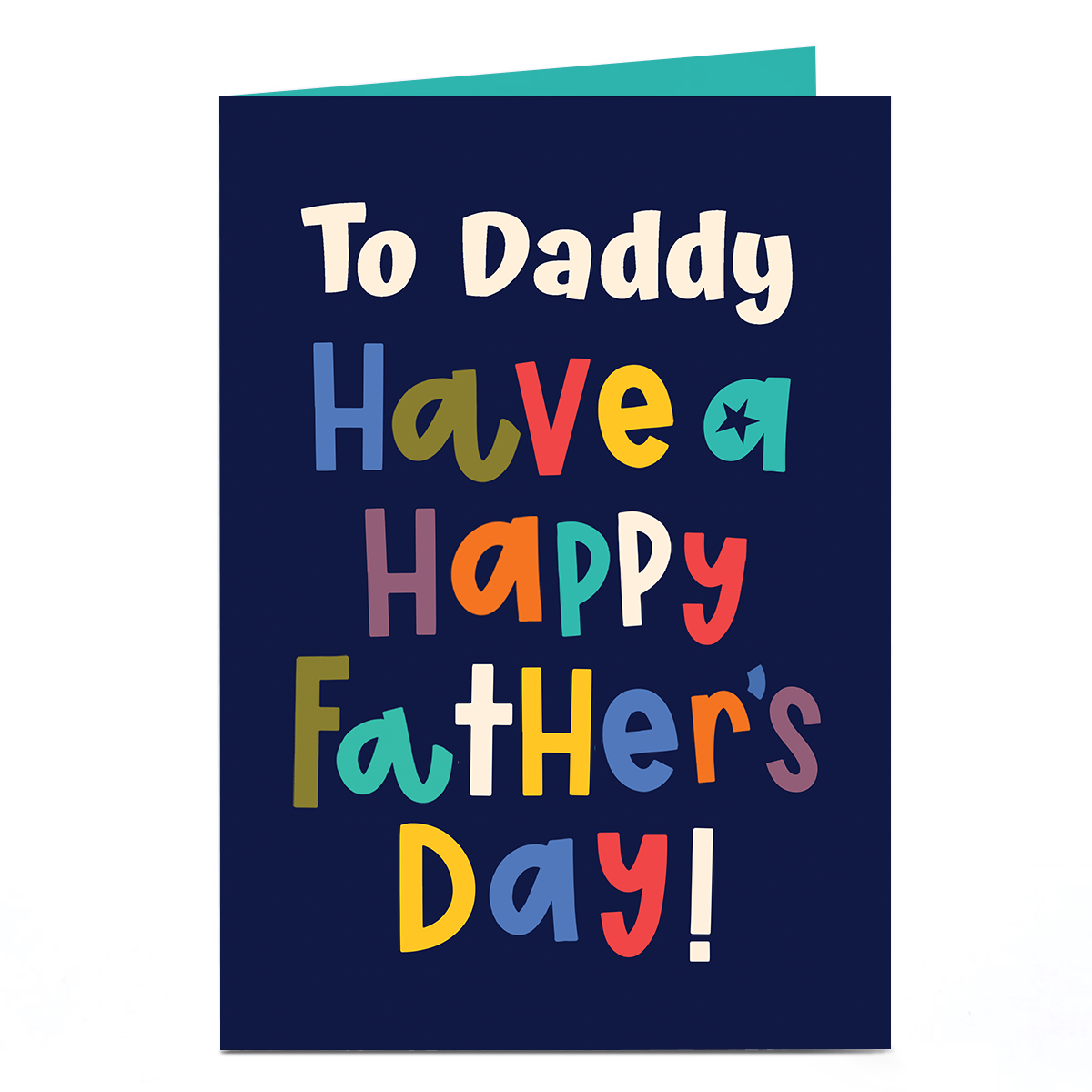 Personalised Father's Day Card - Bright Letters, Daddy