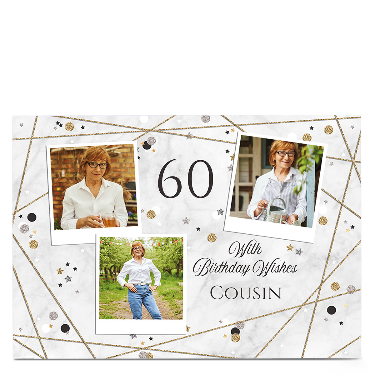 Photo Birthday Card - With Birthday Wishes Cousin, Editable Age