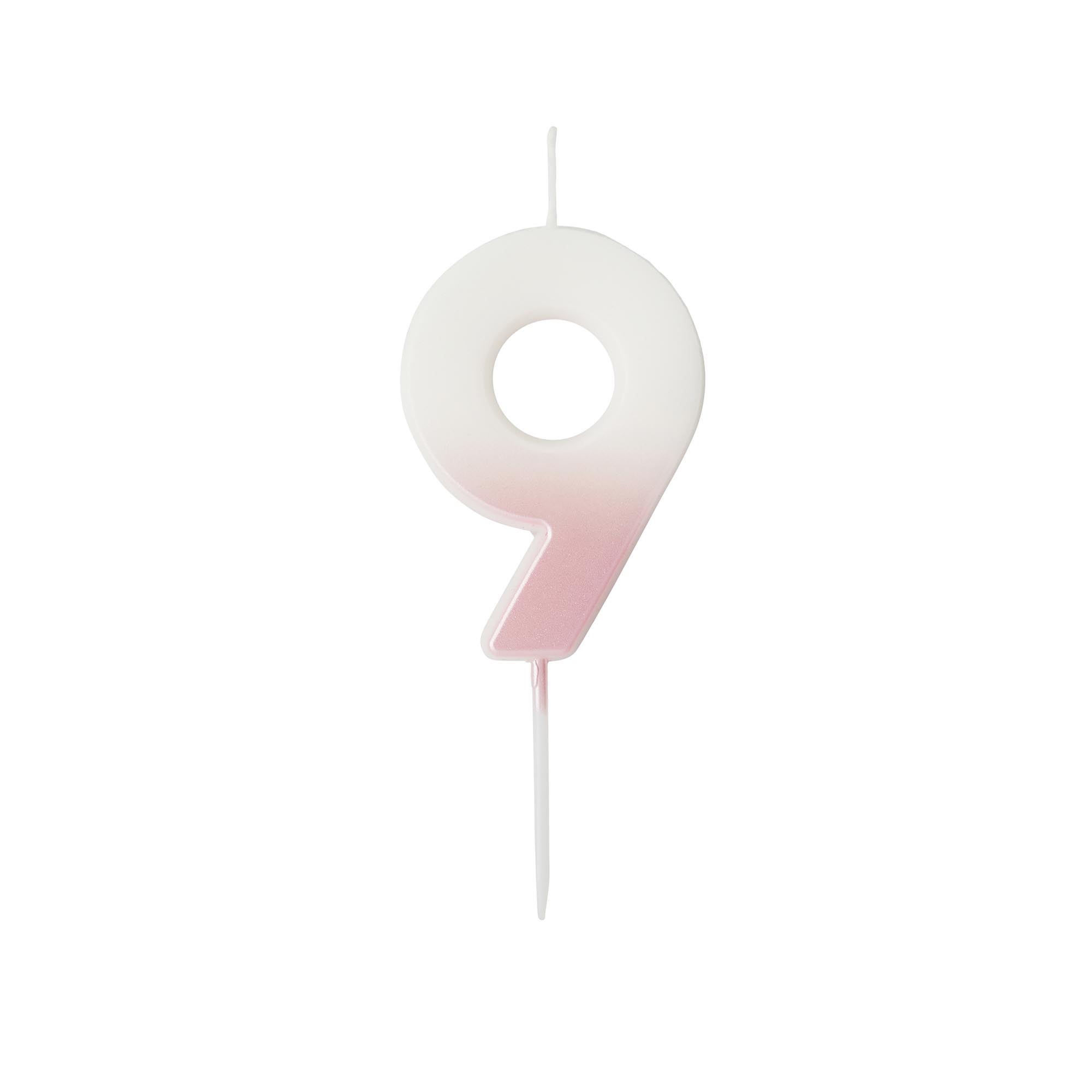 Pink Ombre Number Cake Candle (0-9)