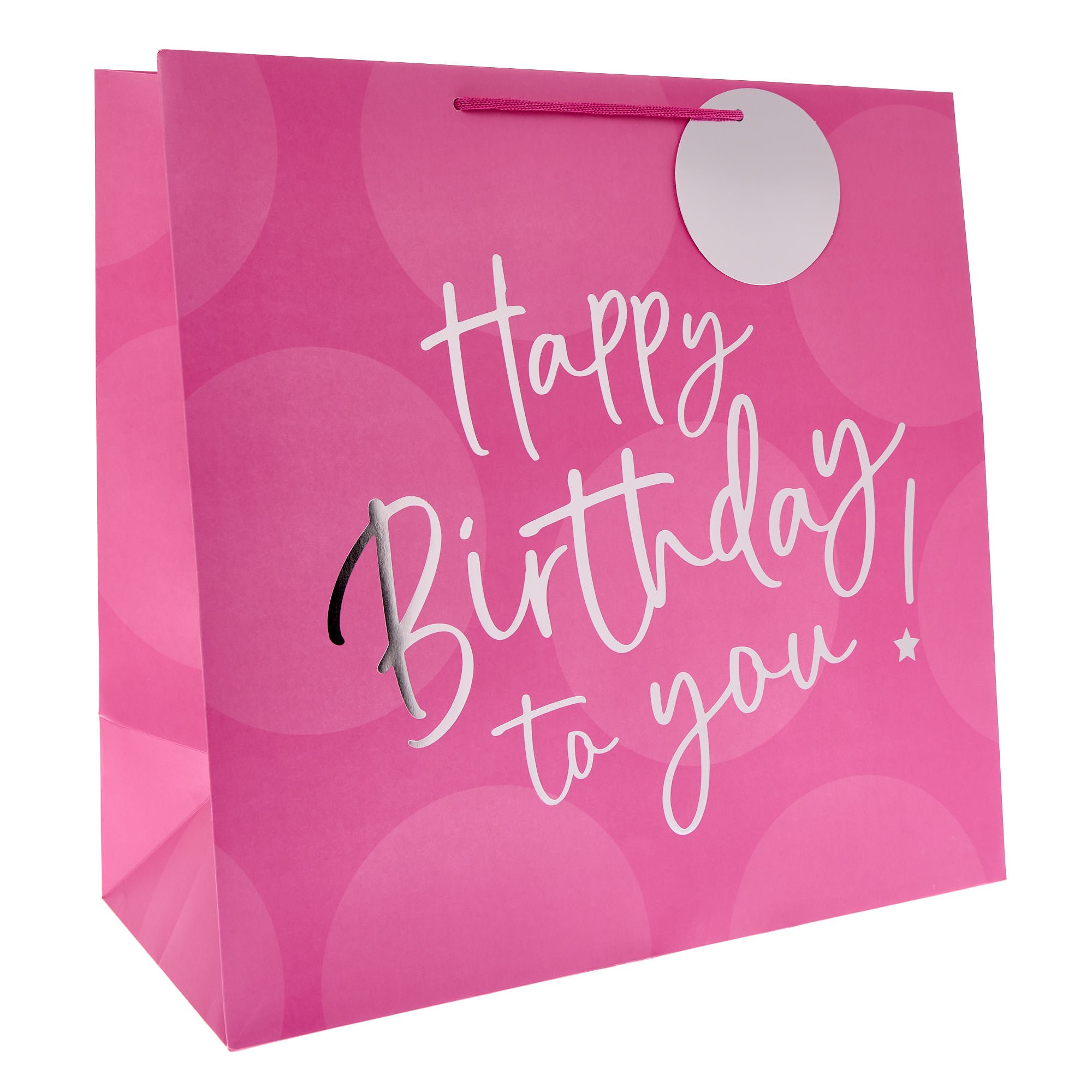 Pink Happy Birthday Giant Square Gift Bag