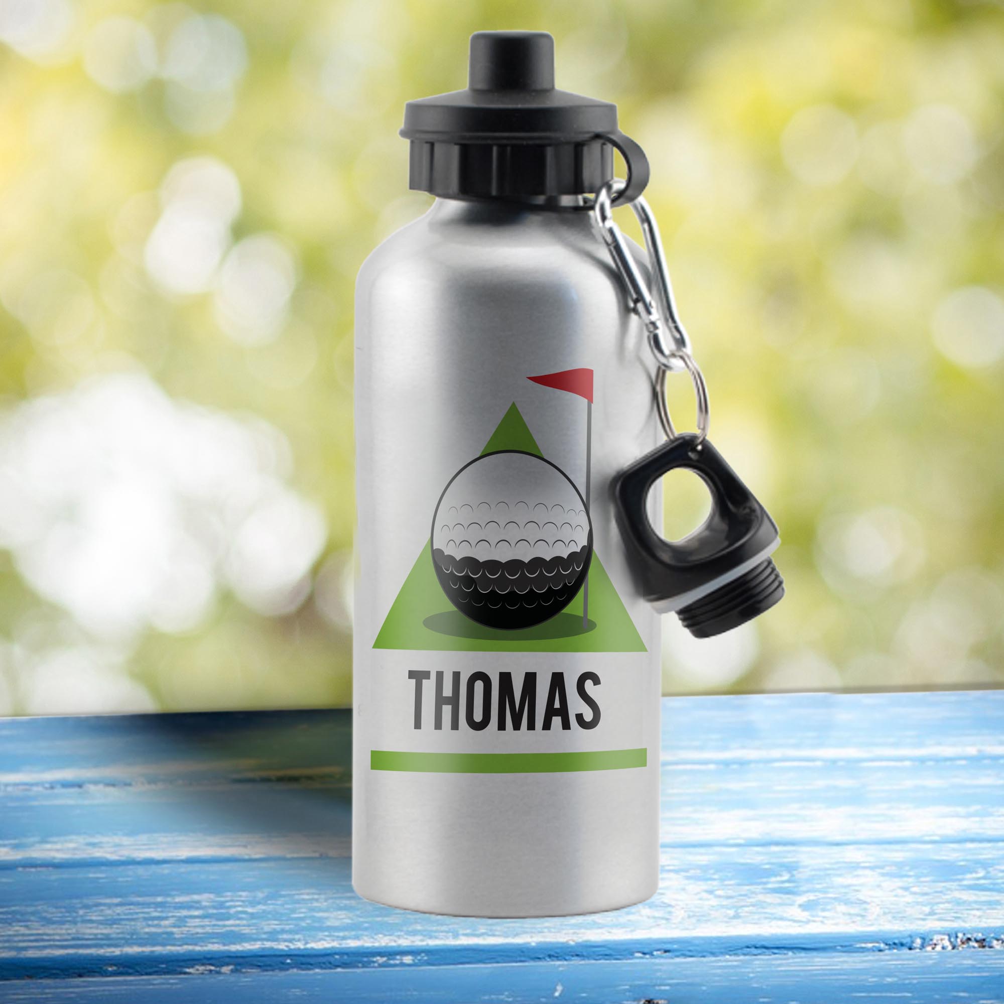 Personalised Golf Clubs Silver Drinks Bottle