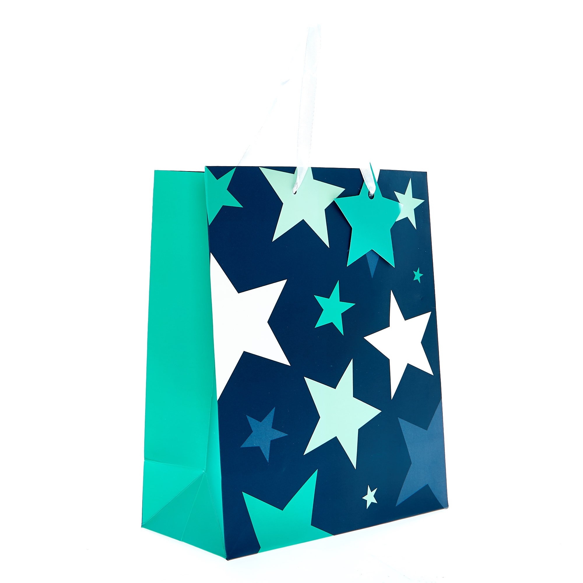 Medium Portrait Gift Bag - Blue Stars