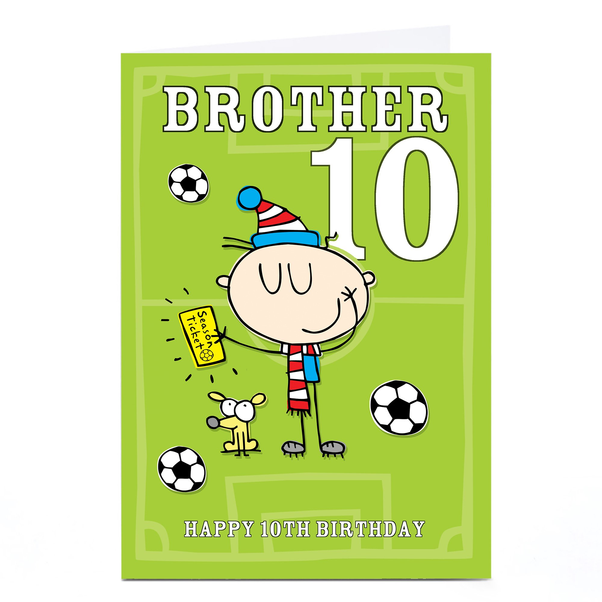 Personalised Editable Age Birthday Card -Football Fan