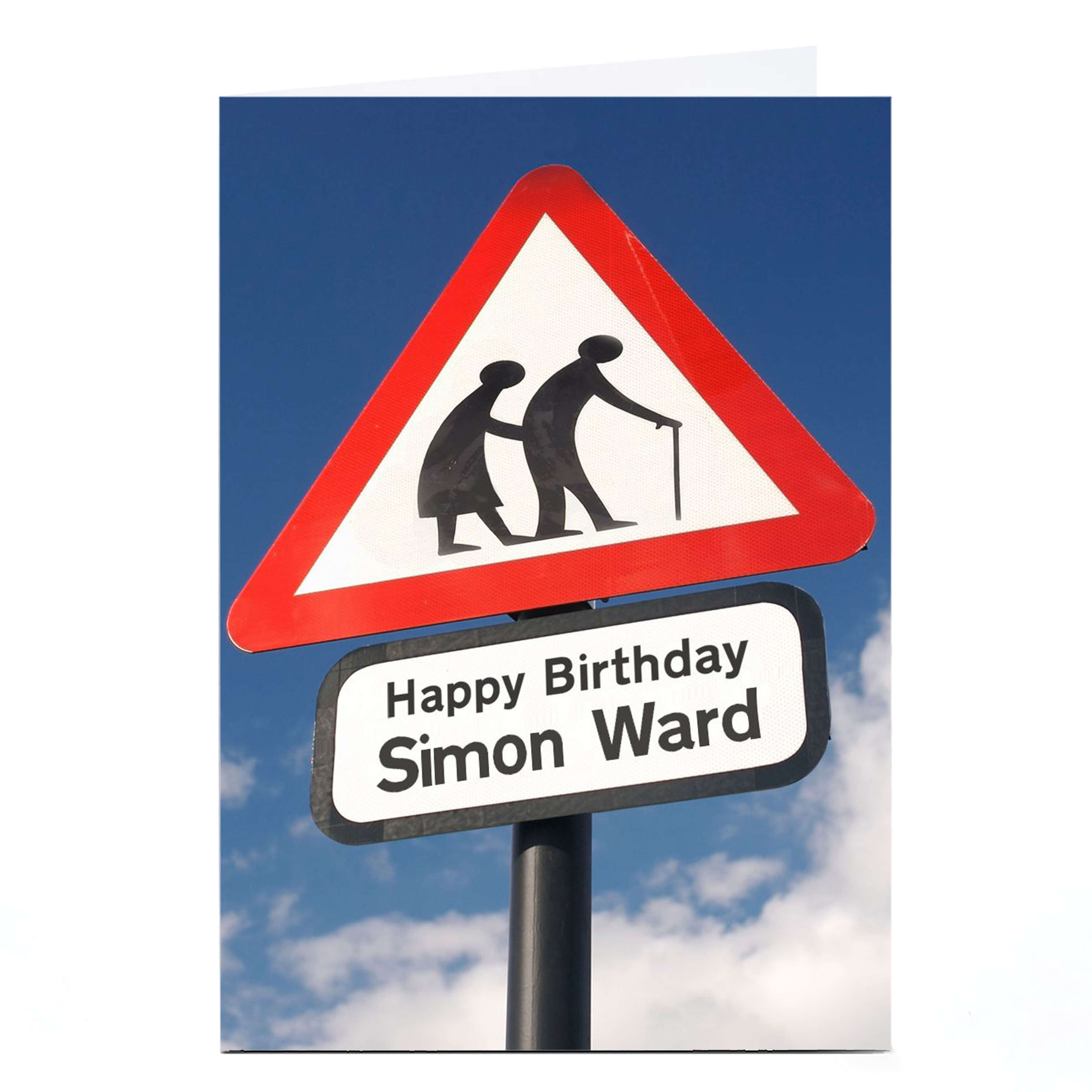Personalised Birthday Card - Senior Crossing, Any Name