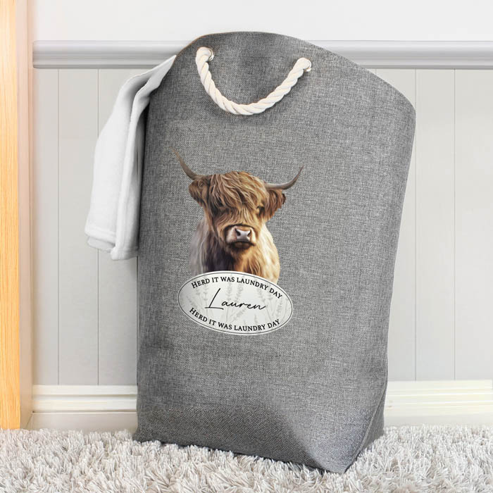 Image of Personalised Highland Cow Laundry Bag