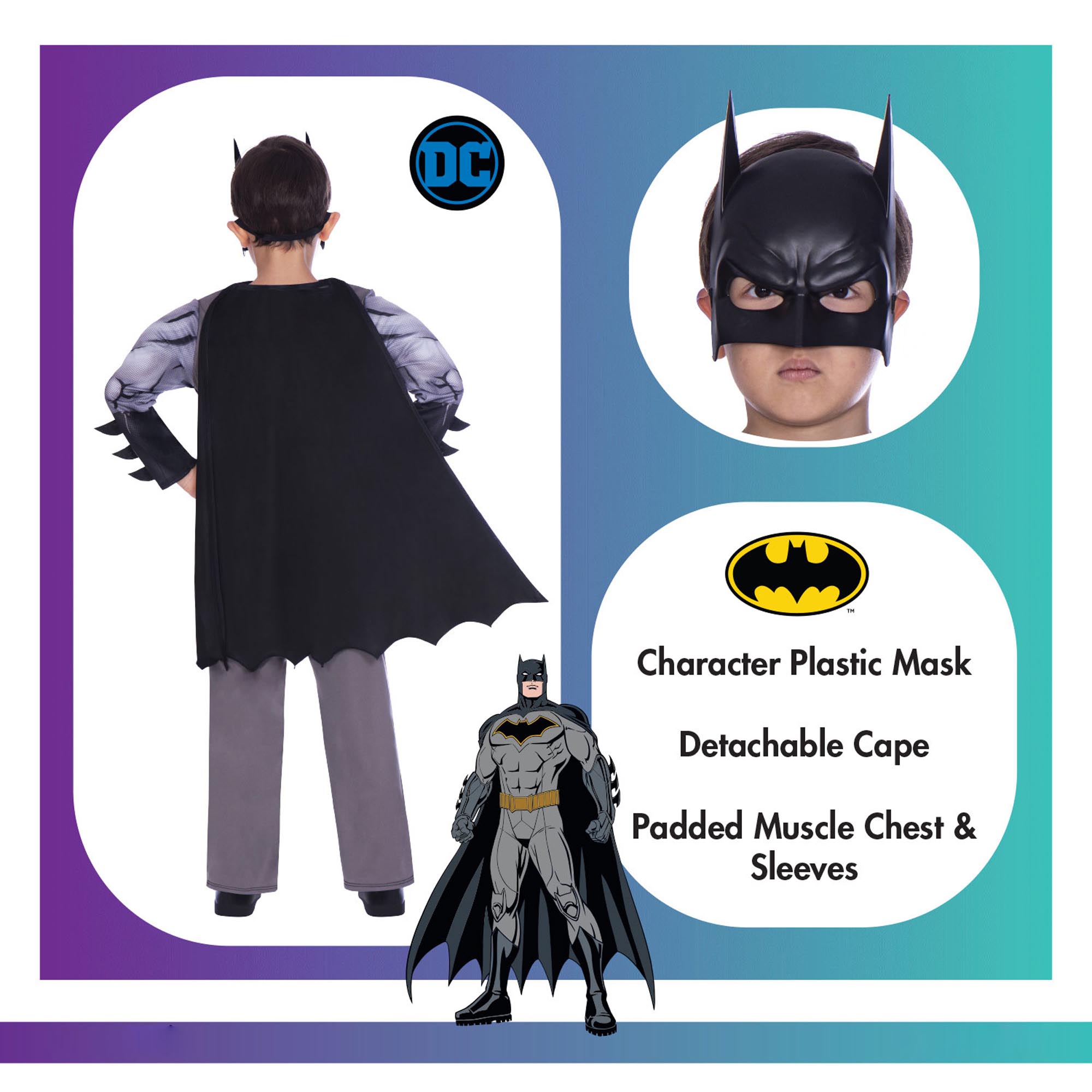 Official Batman Classic Children's Fancy Dress Costume