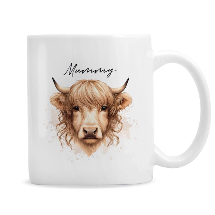 Personalised Highland Cow Mug - Female,  Personalised Highland Cow Mug - Female