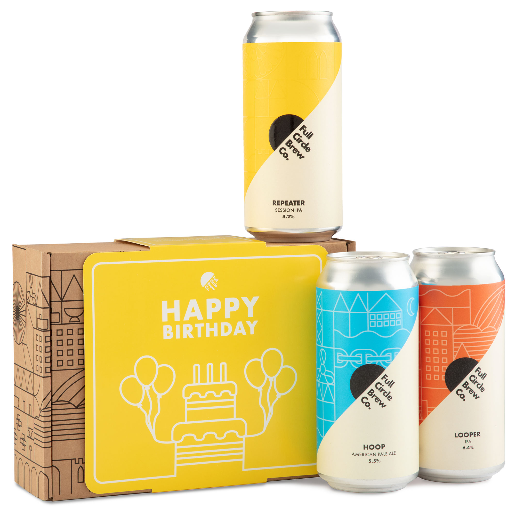 Full Circle Brew Co. Happy Birthday 3 Beer Gift Box