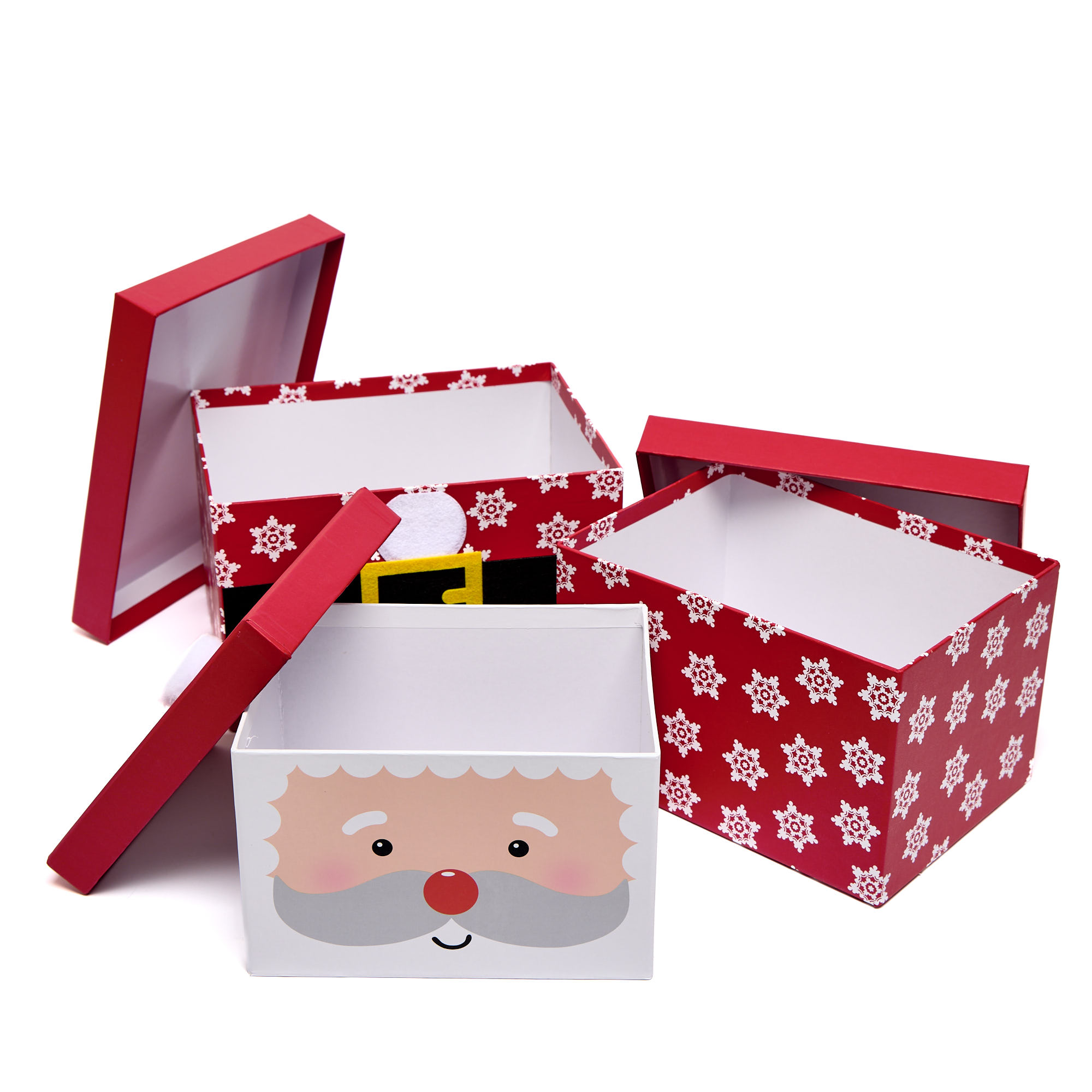 Santa Stacking Gift Boxes - Set of 3