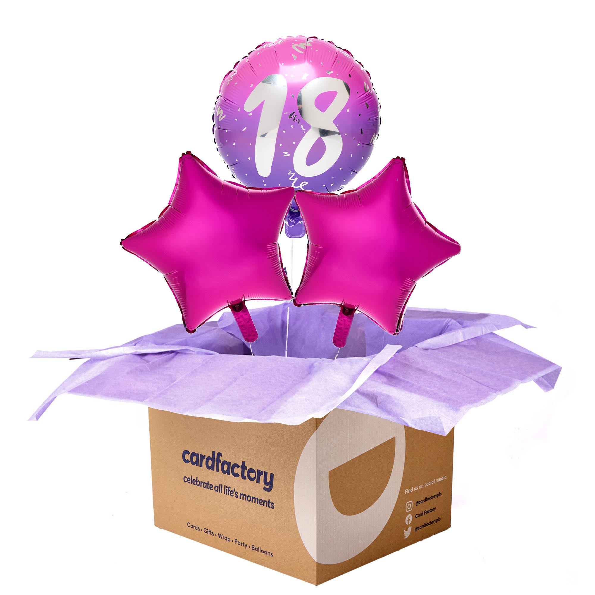 Pink 18th Birthday Balloon Bouquet - Delivered Inflated!