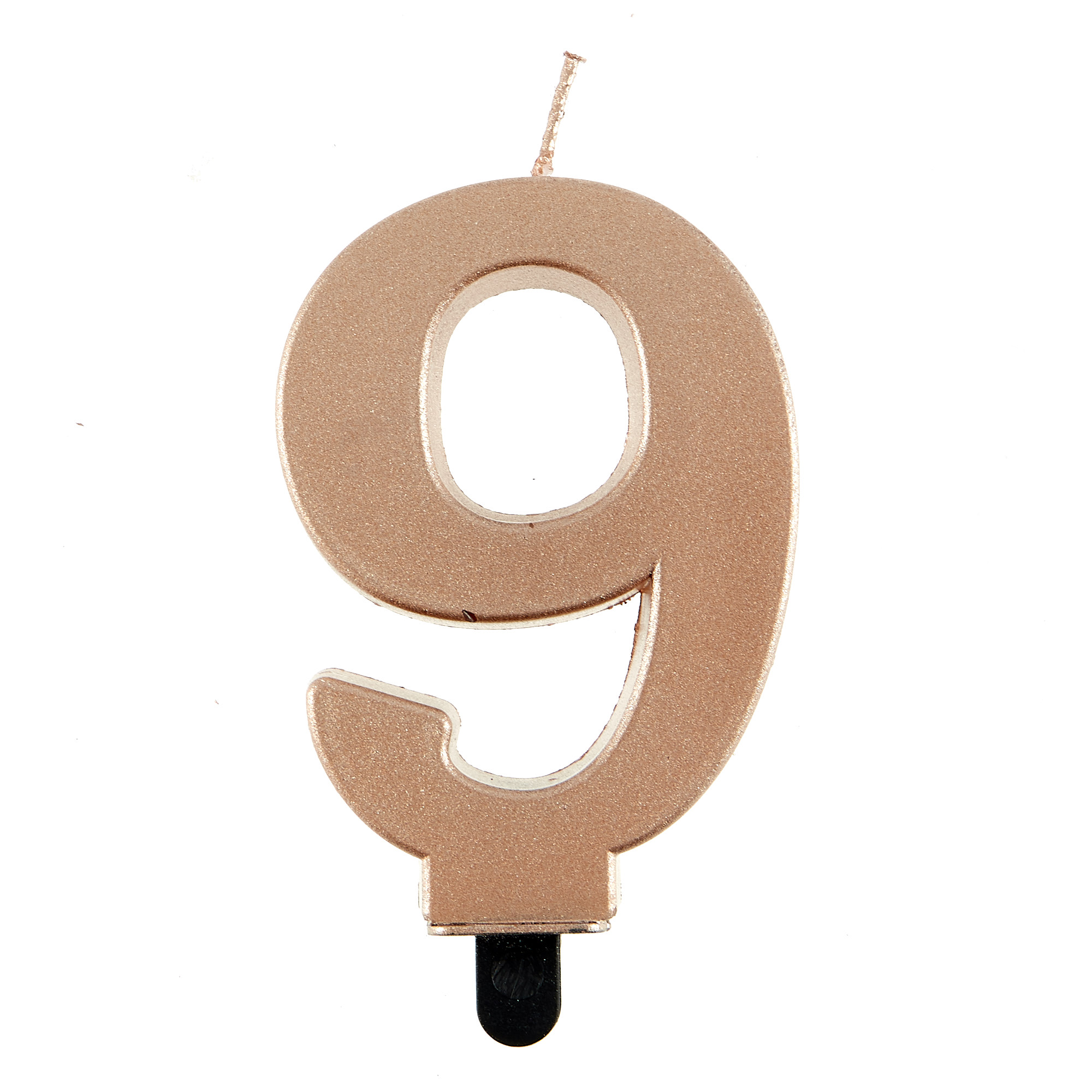 Rose Gold Number 9 Cake Candle 