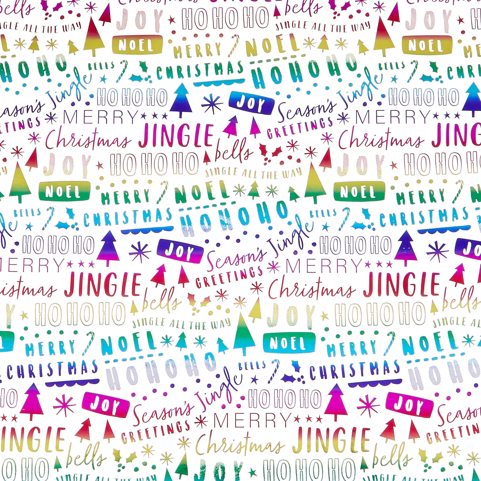 Rainbow Text Christmas Wrapping Paper - 2 Metres 