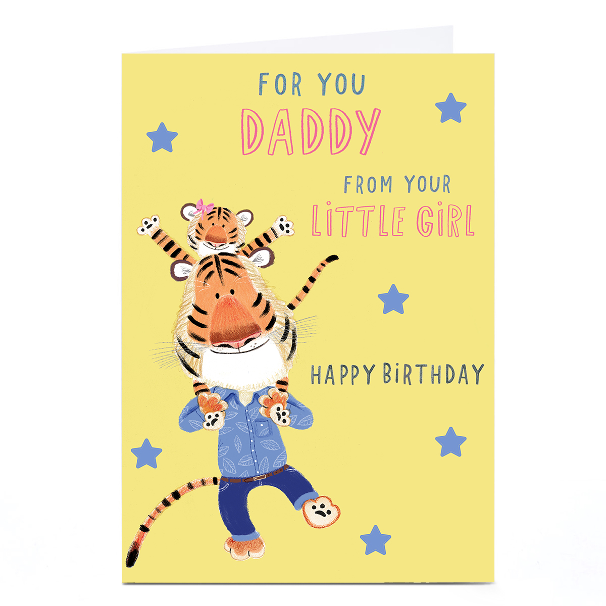 Birthday Card - Daddy Tiger, From Your Little Girl