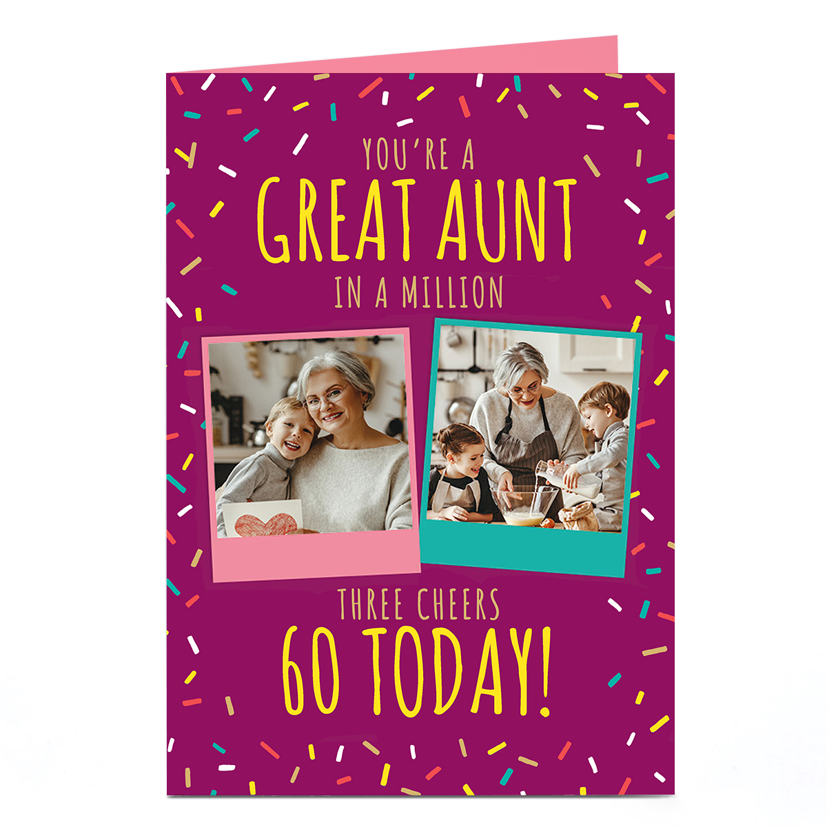 Photo Card -  Great Aunt One In A Million 3 Cheers