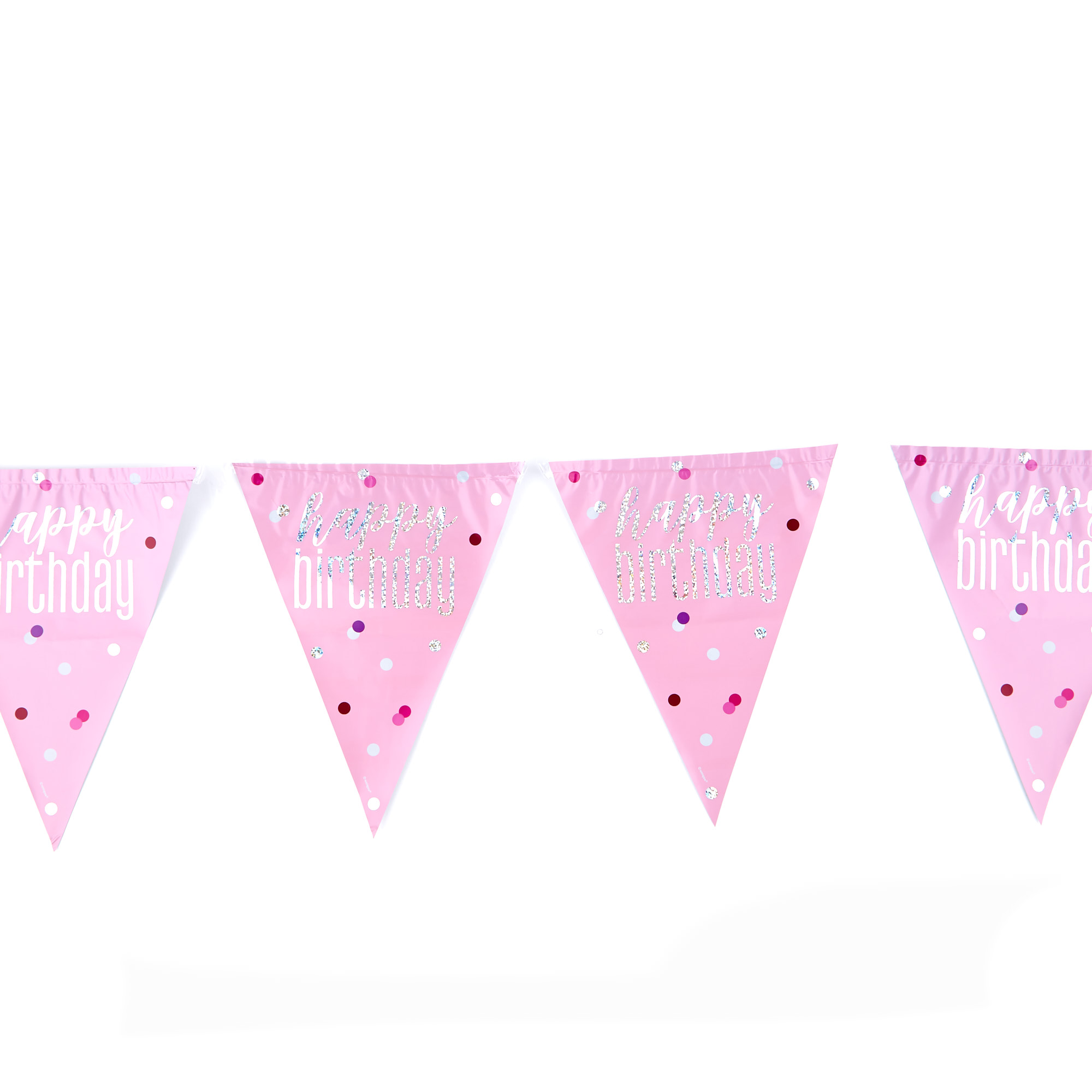 Pink Happy Birthday Party Tableware & Decorations Bundle - 16 Guests