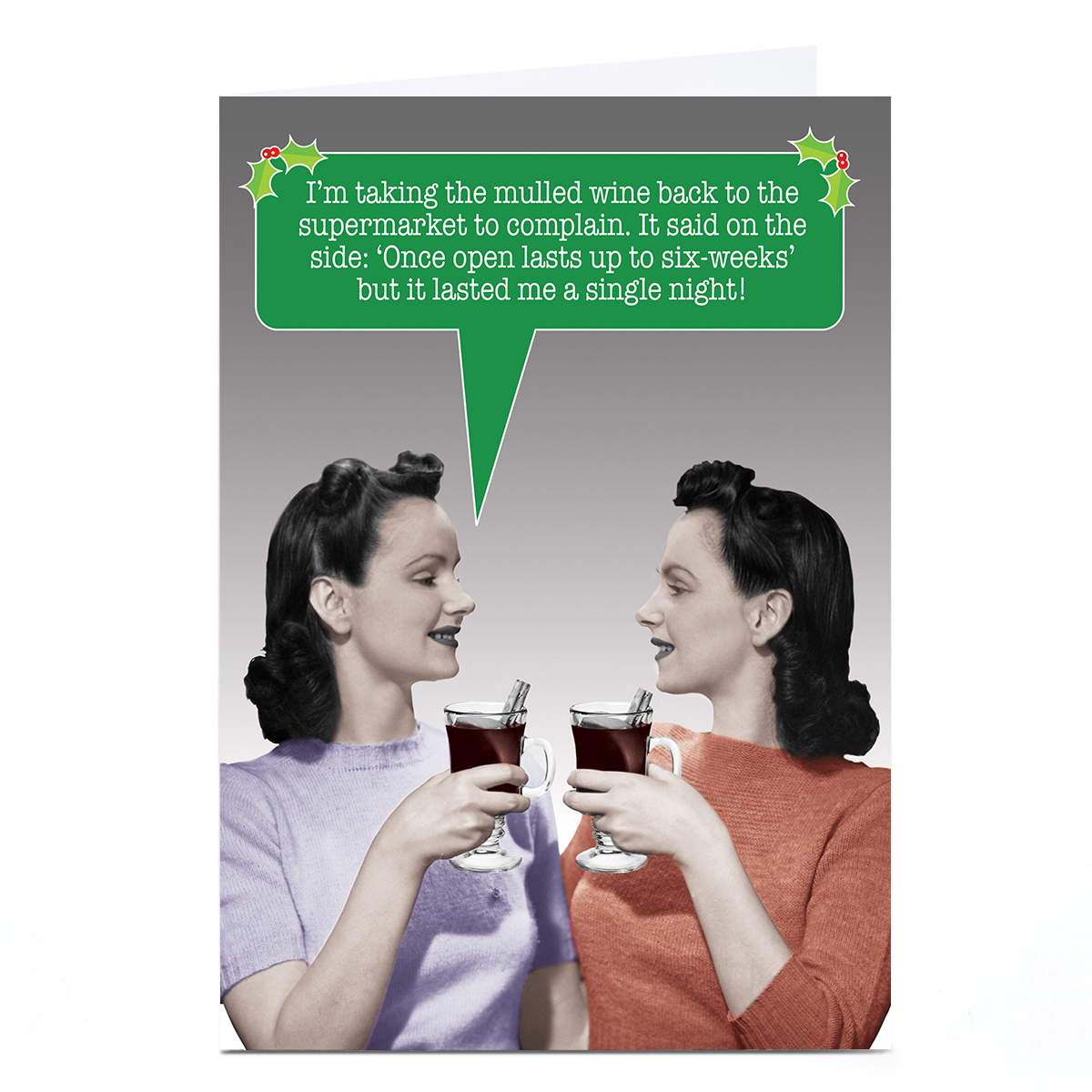 Personalised Quitting Hollywood Christmas Card - Mulled Wine