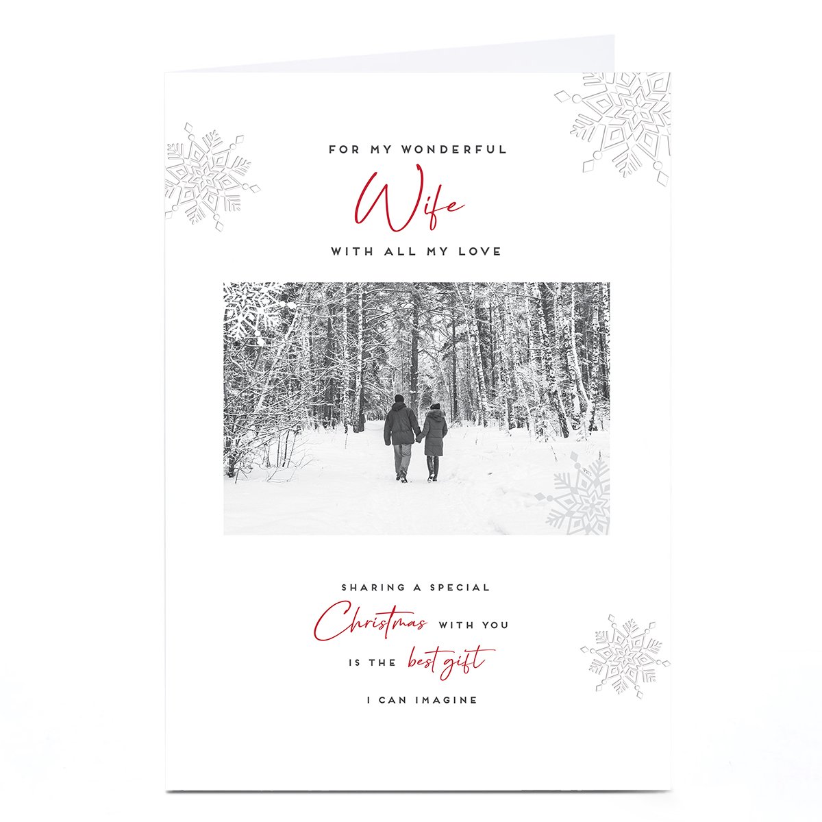 Personalised Christmas Card - Winter Woodland Walk, Wife