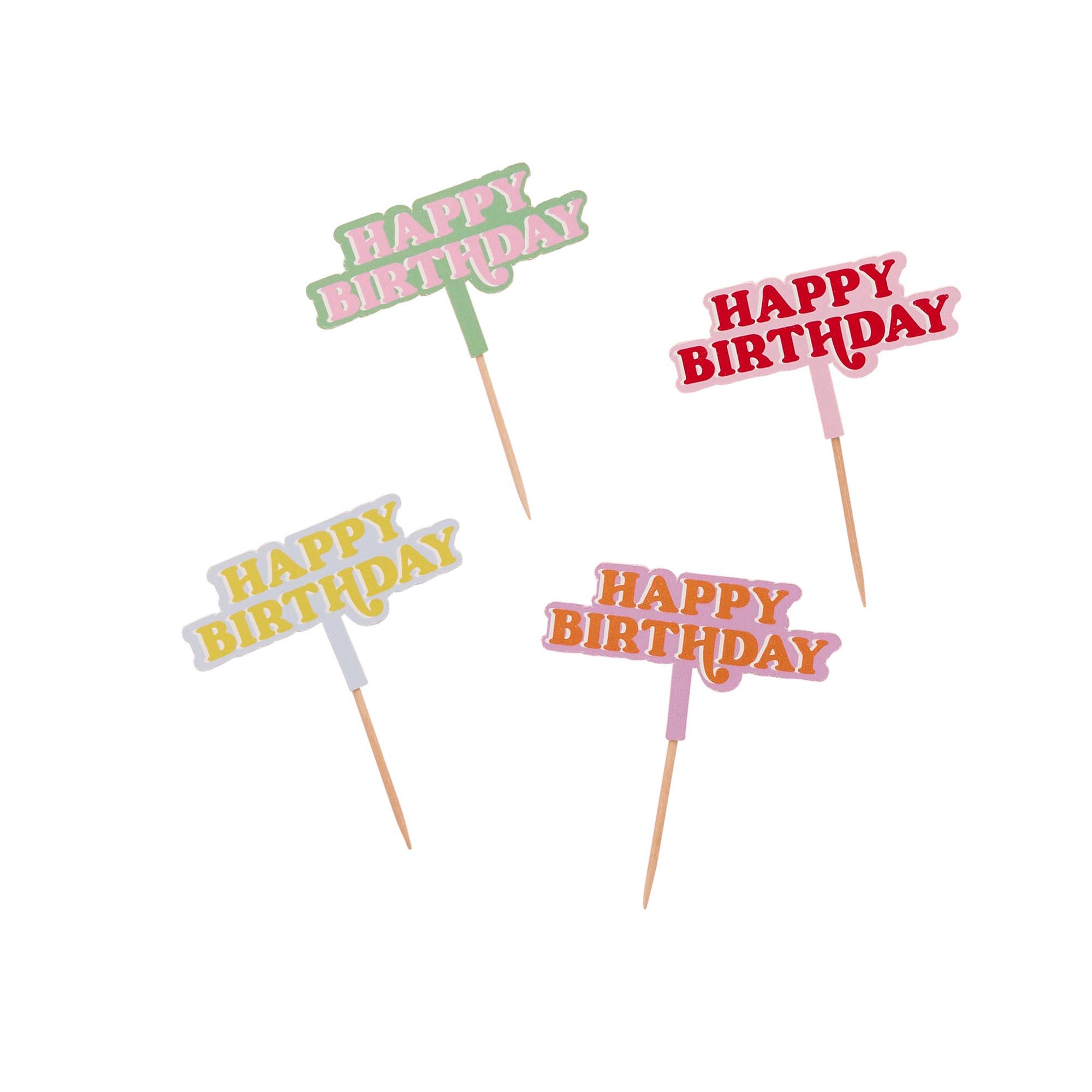 Happy Birthday Food Picks - Pack of 12