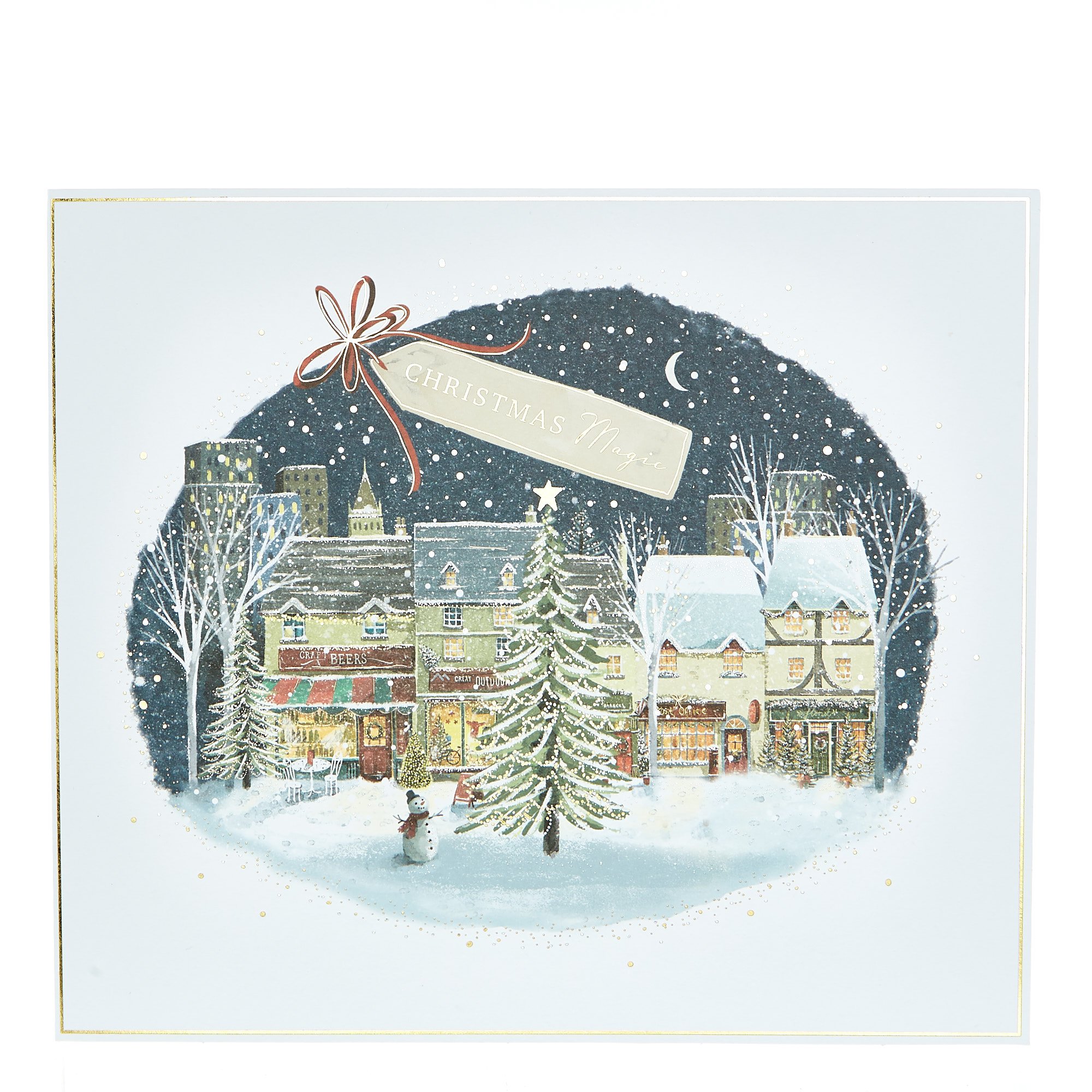 Box of 12 Deluxe Village Scene Charity Christmas Cards - 2 Designs