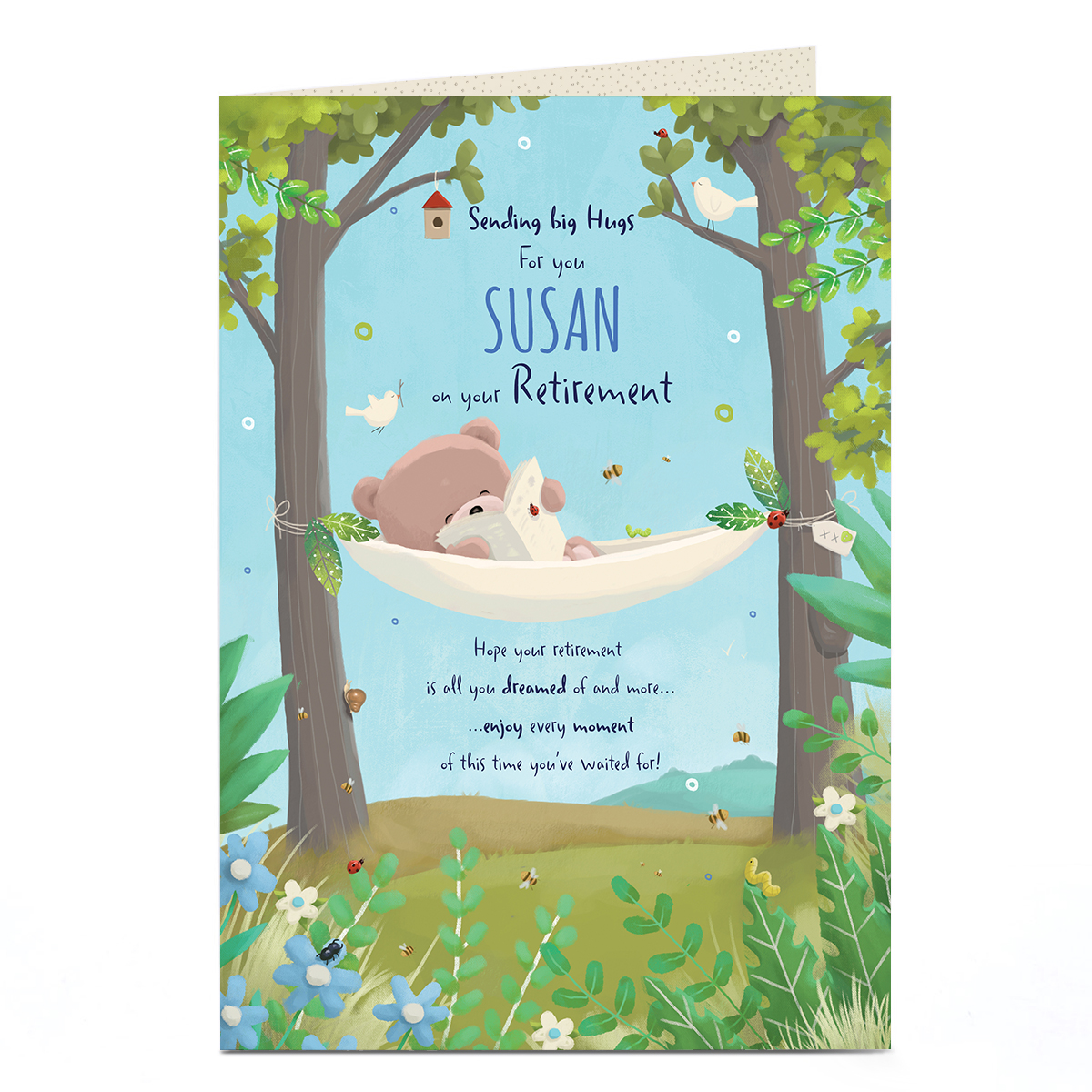 Personalised Hugs Bear Retirement Card - Enjoy Every Moment