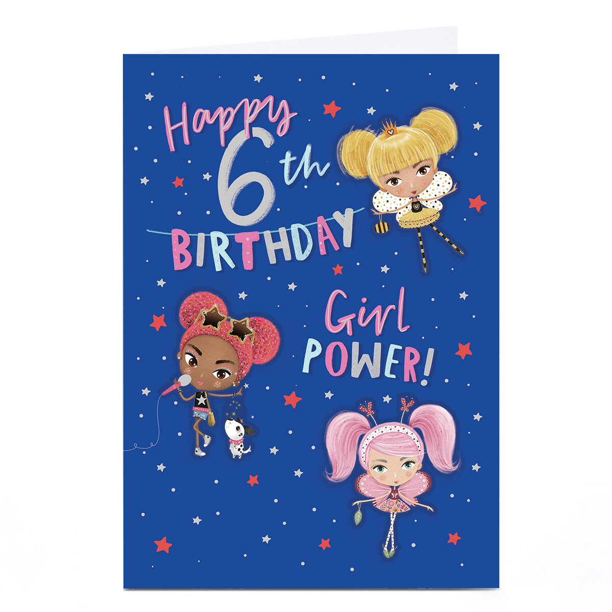 Personalised 6th Birthday Card - Girl Power