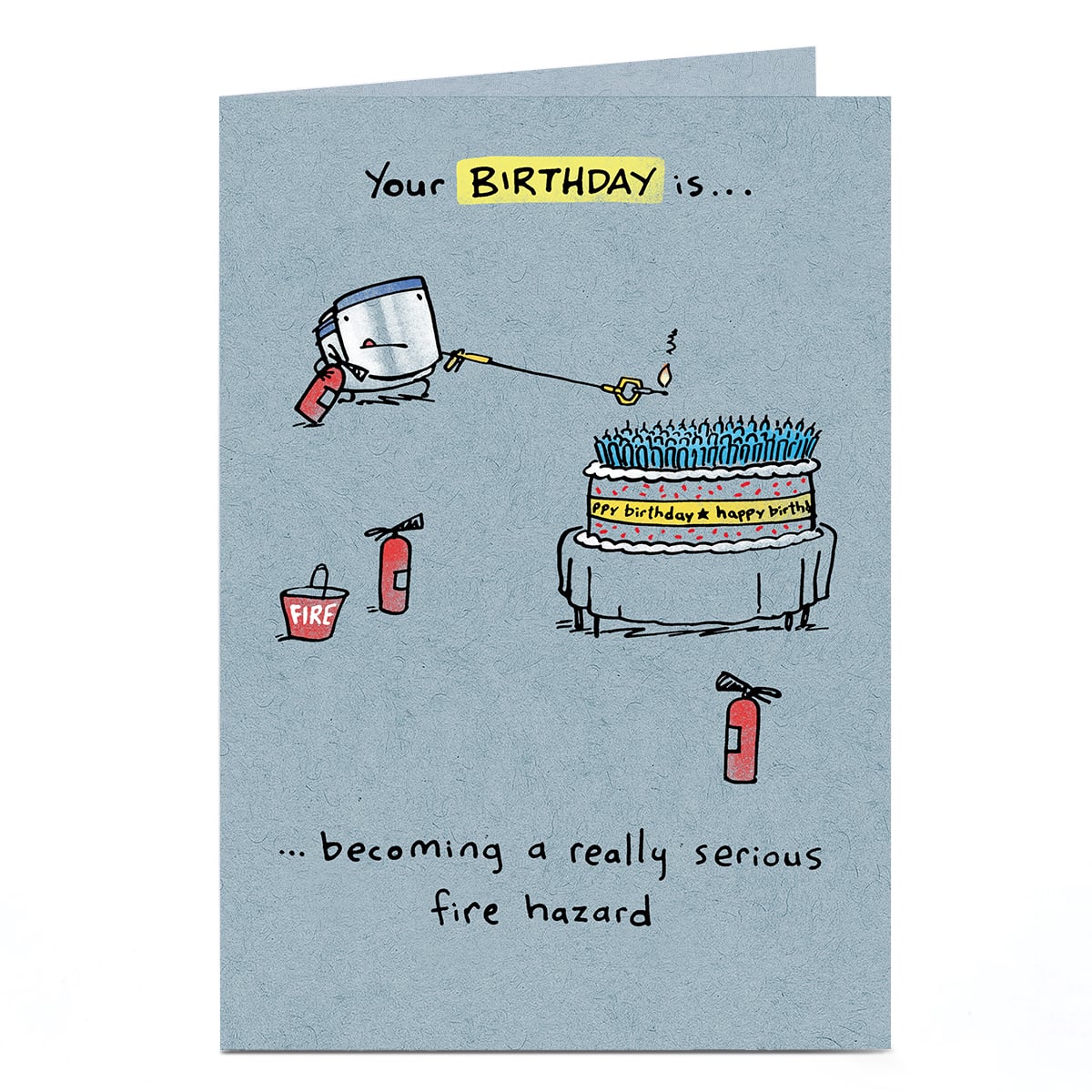 Birthday Card - Fire Hazard Cake