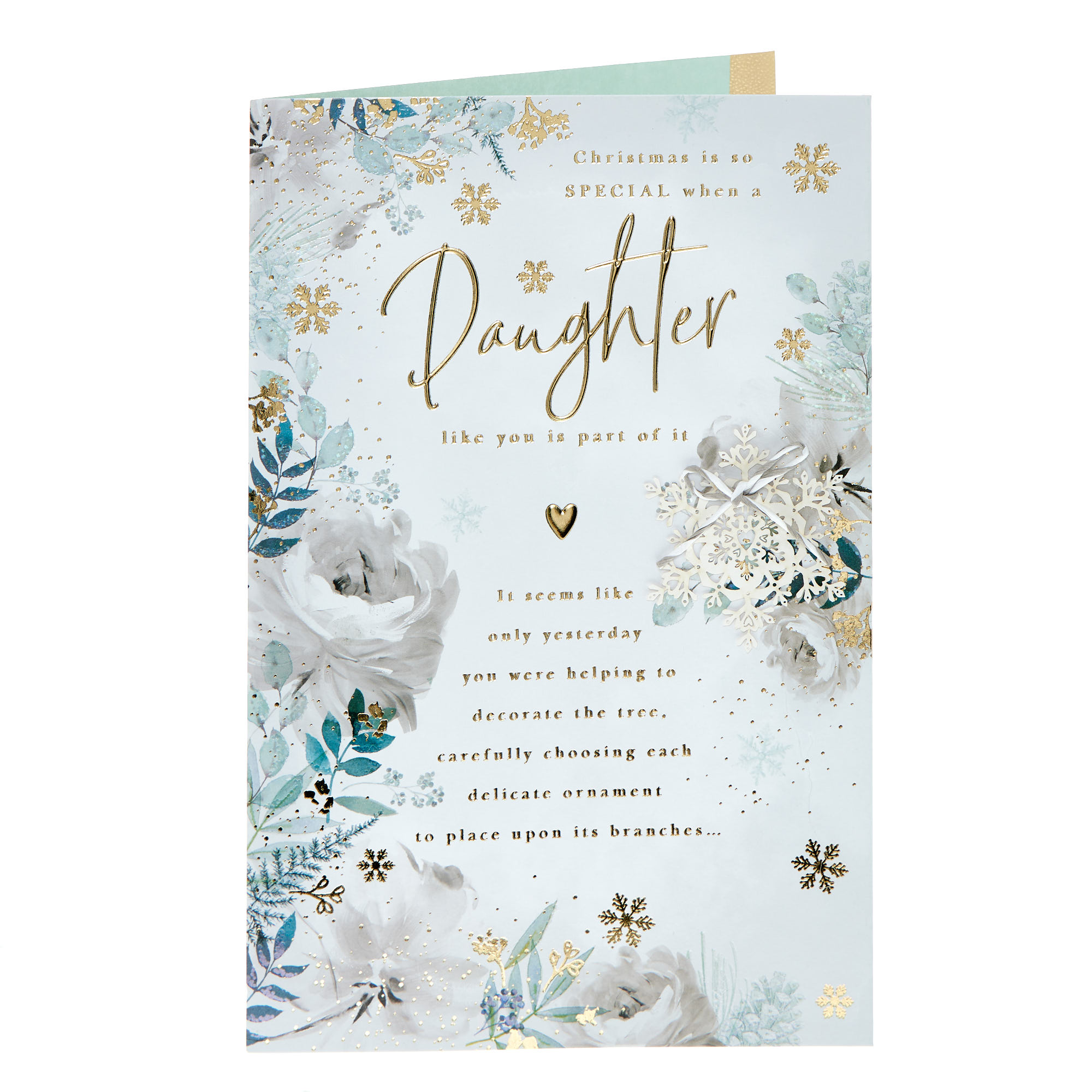Daughter Special Flowers Christmas Card