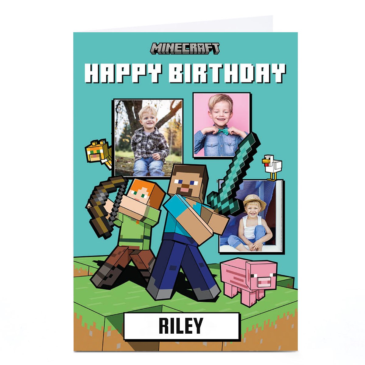 Personalised Birthday Card - Minecraft - Images