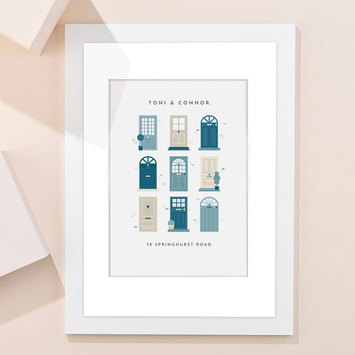 Personalised Names Front Doors Portrait Print