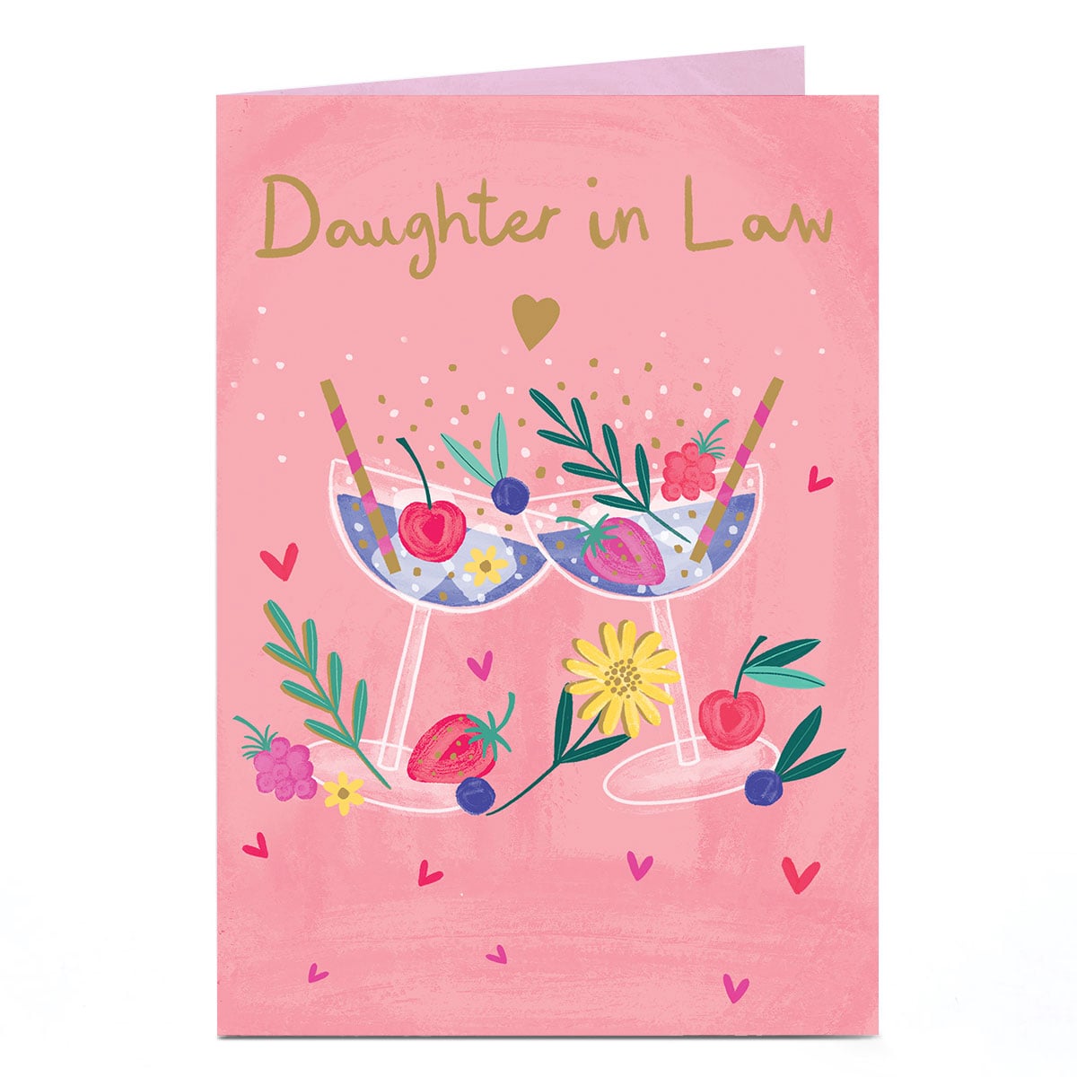 Birthday Card - Pink Fruity Cocktails, Daughter-In-Law