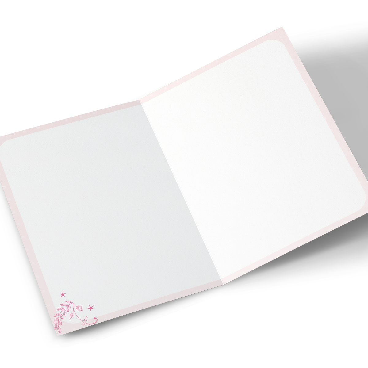 Photo Card - Pink Stars & Leaves