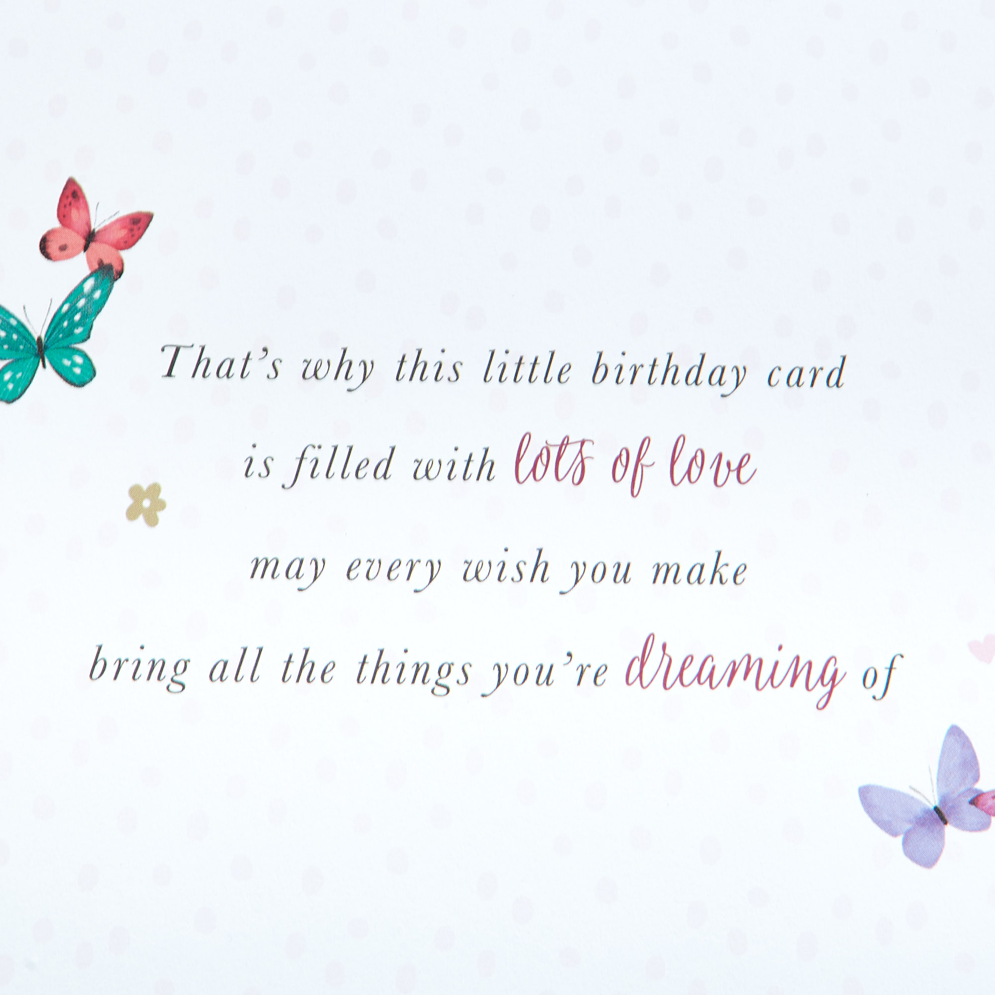 Birthday Card - Granddaughter Flowers & Butterflies 