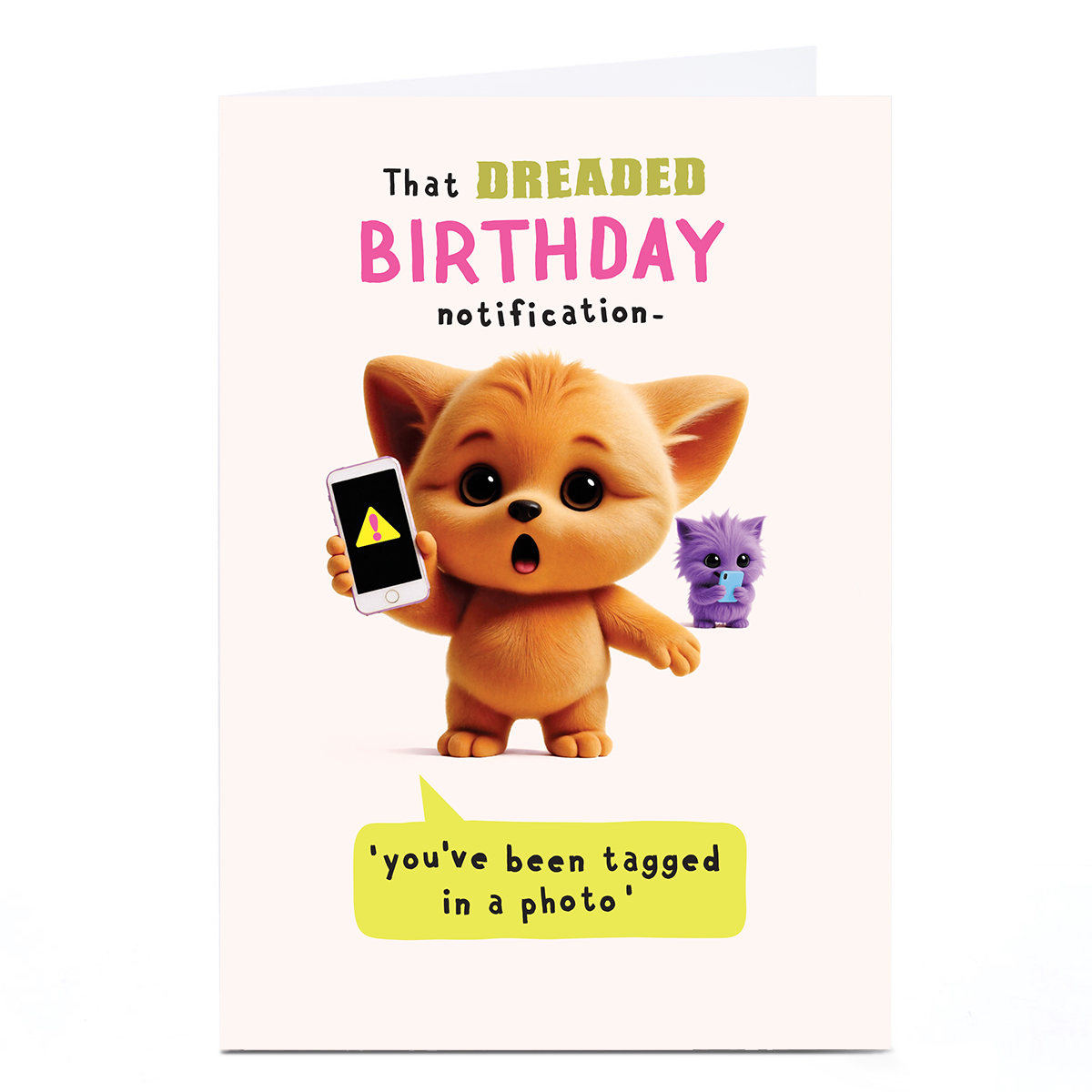 Wimzee Birthday Card - Dreaded Photo Notification