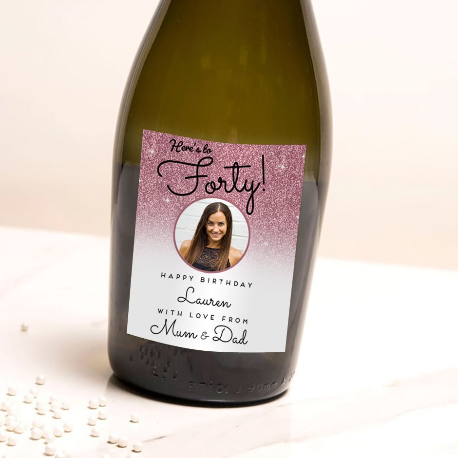 Personalised Photo Birthday Prosecco - 40th