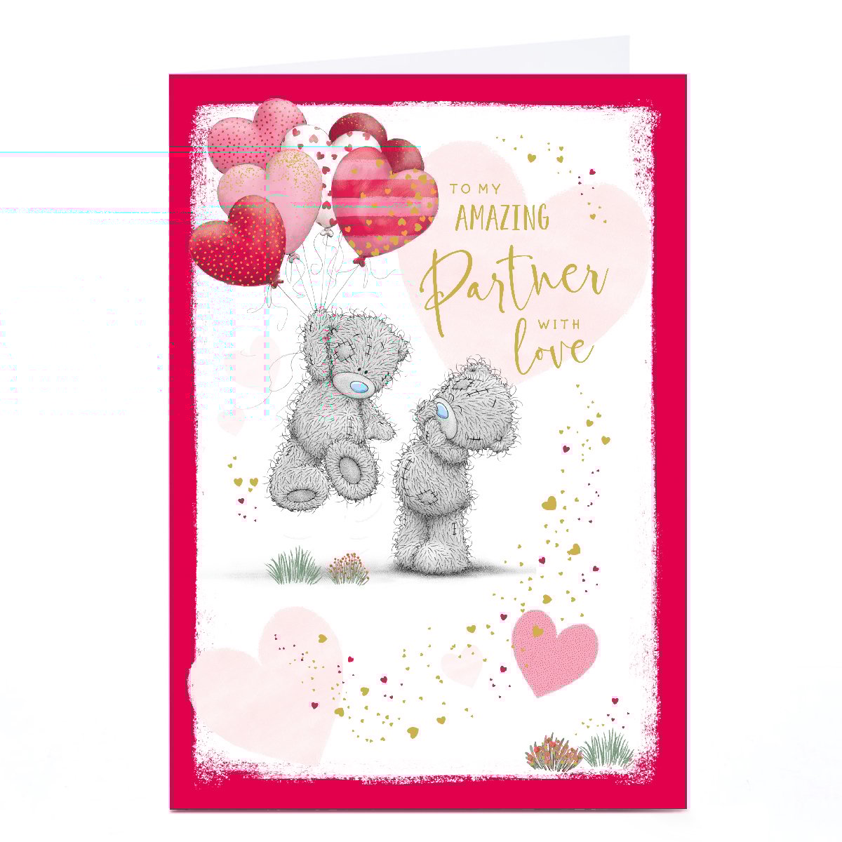 Personalised Tatty Teddy Valentine's Day Card - Bears With Balloons, Amazing Partner