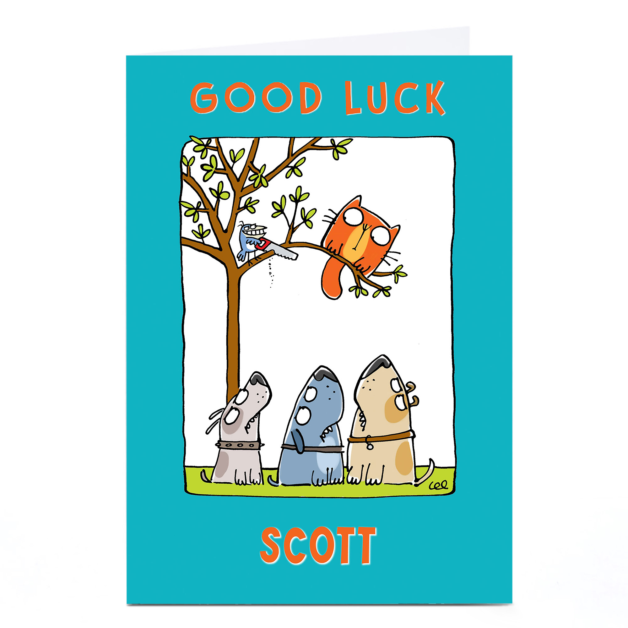 Personalised Good Luck Card - Dogs vs Cat